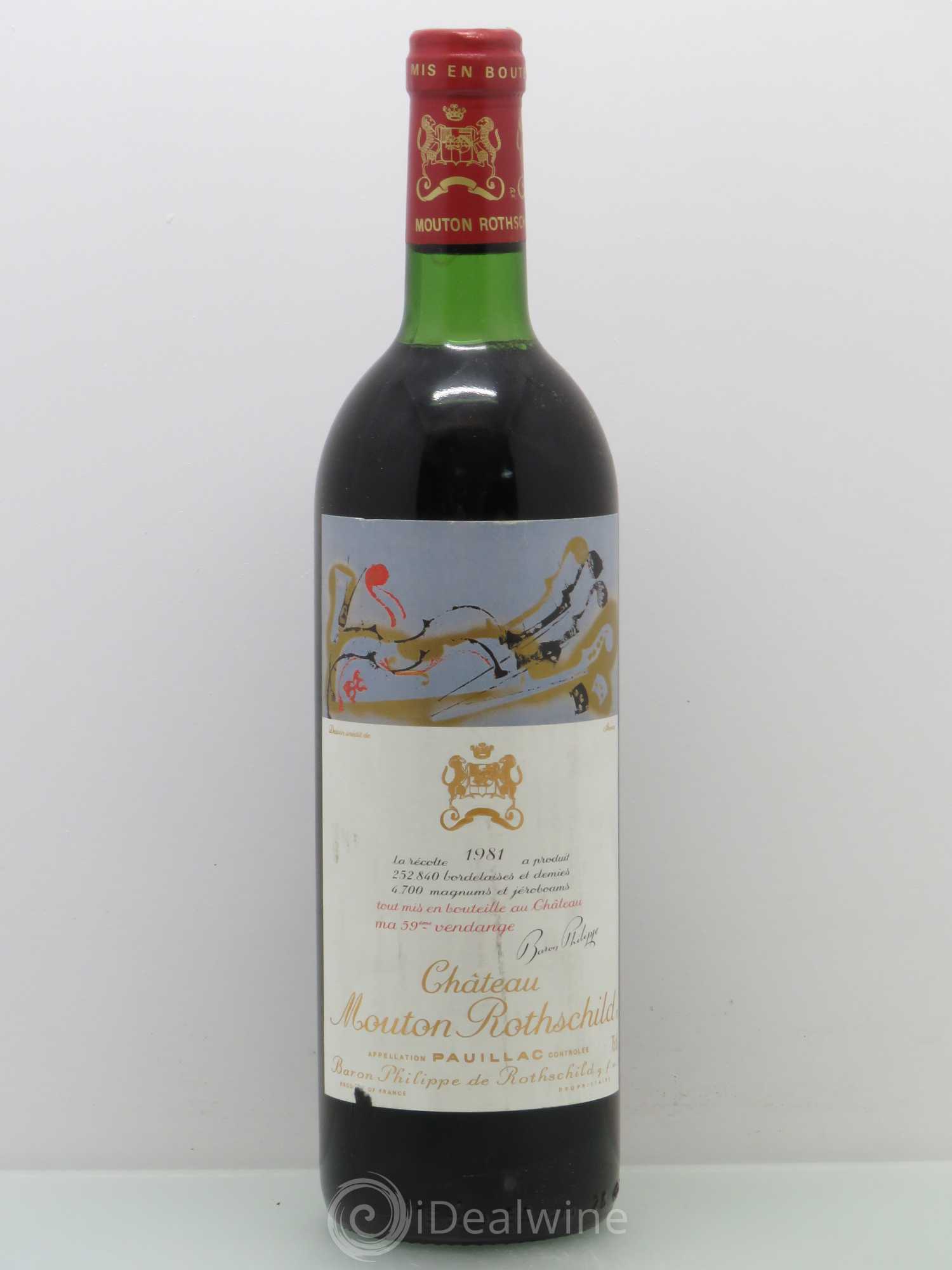 Château Mouton Rothschild 1er Grand Cru Classé (sans prix de réserve) 1981 - Lot de 1 bouteille - 0