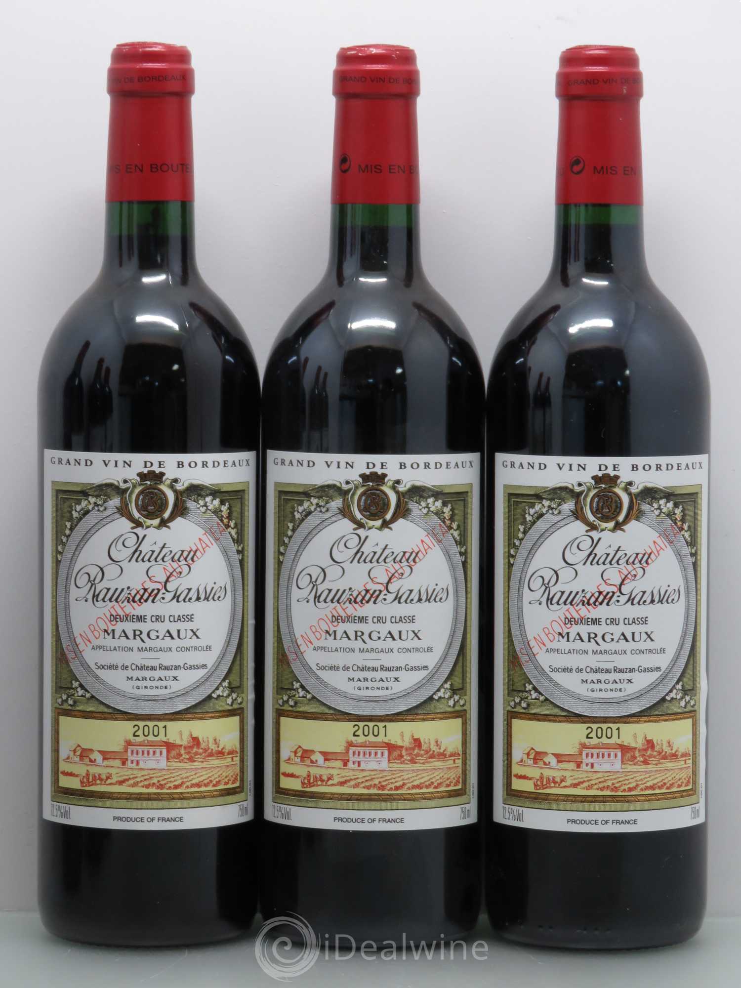 Château Rauzan-Gassies 2ème Grand Cru Classé (sans prix de réserve) 2001 - Lot de 6 bouteilles - 2