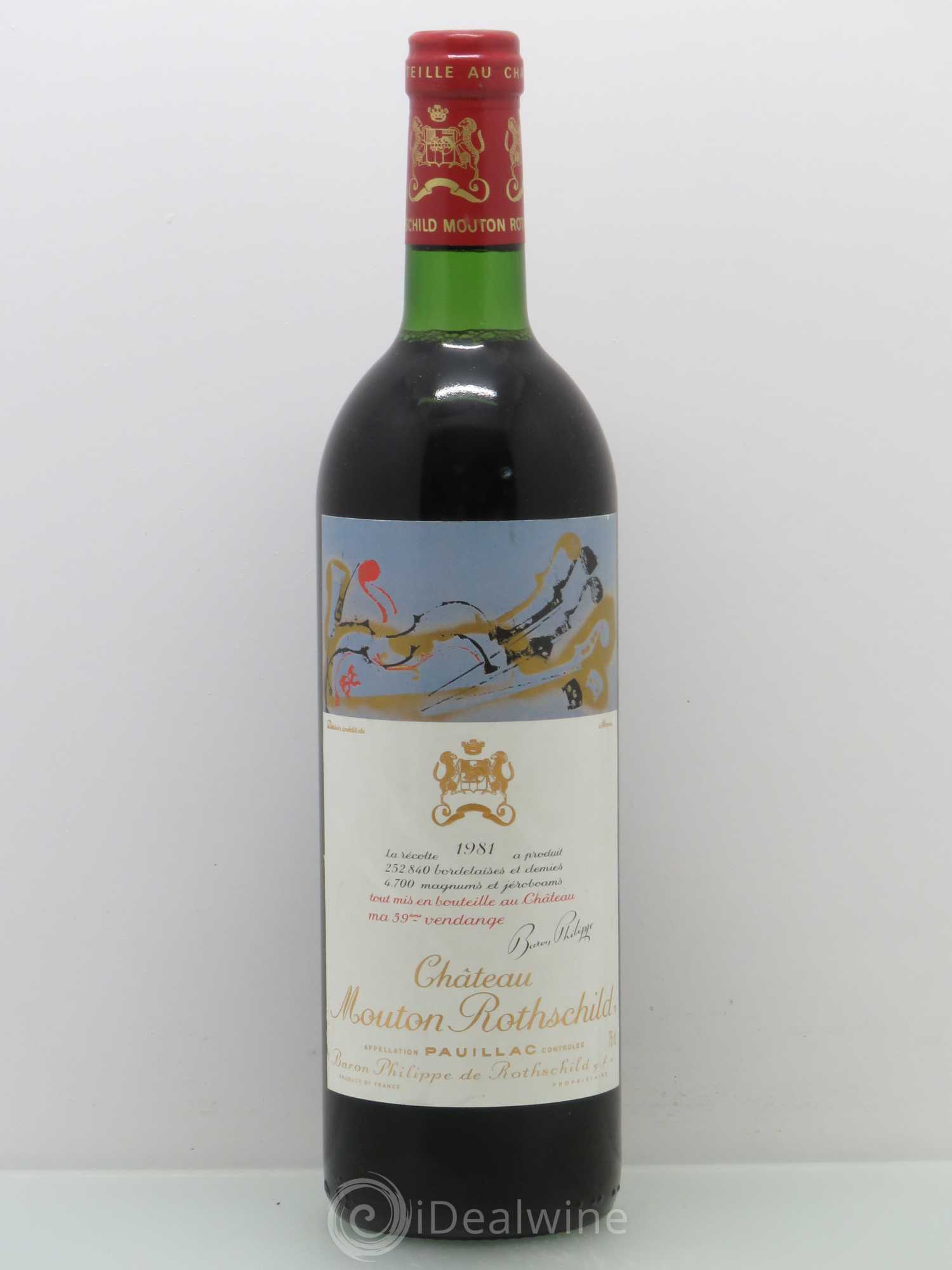 Château Mouton Rothschild 1er Grand Cru Classé (sans prix de réserve) 1981 - Lot de 1 bouteille - 0