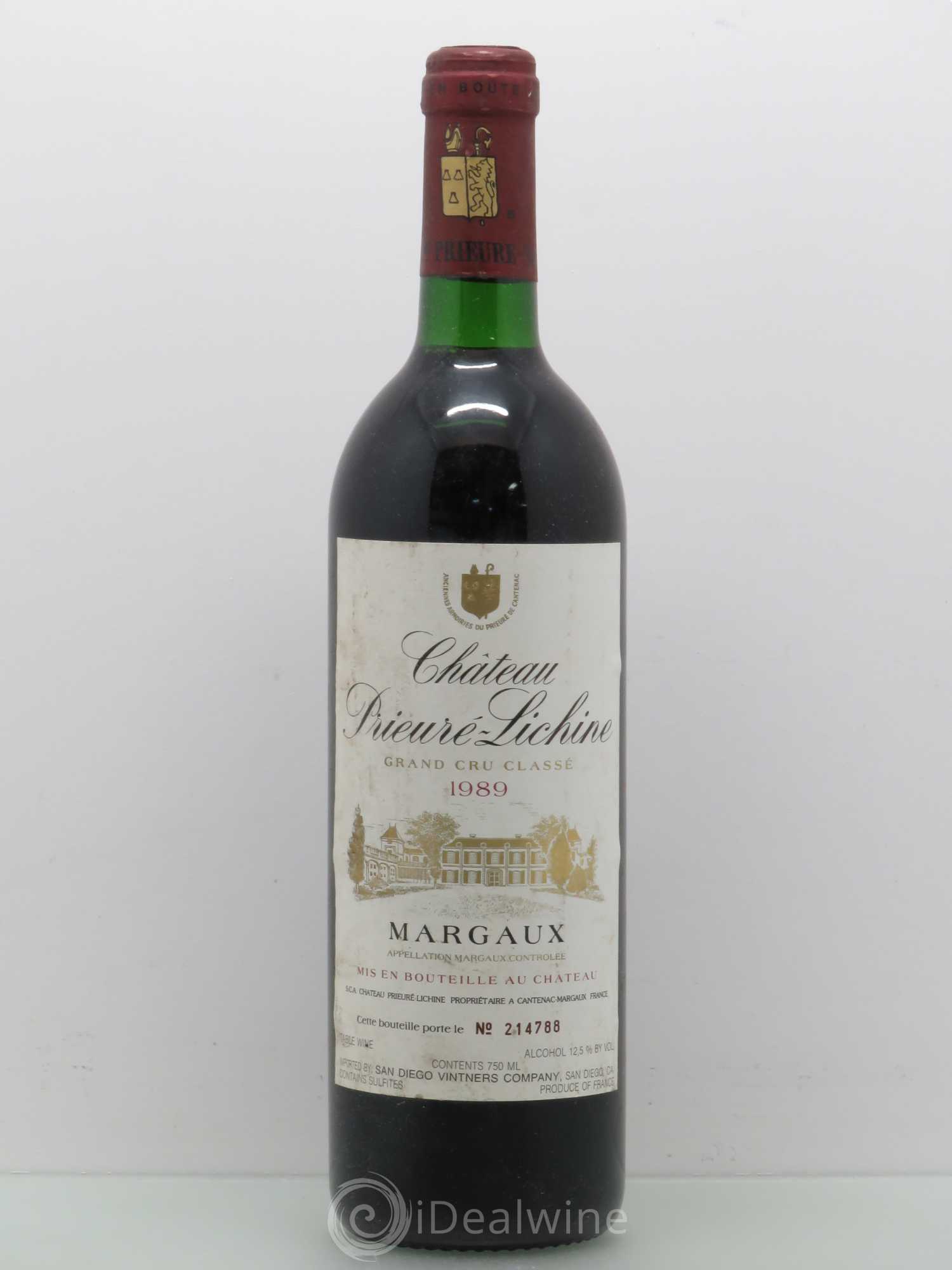 Château Prieuré Lichine 4ème Grand Cru Classé 1989 - Lot de 1 bouteille - 0