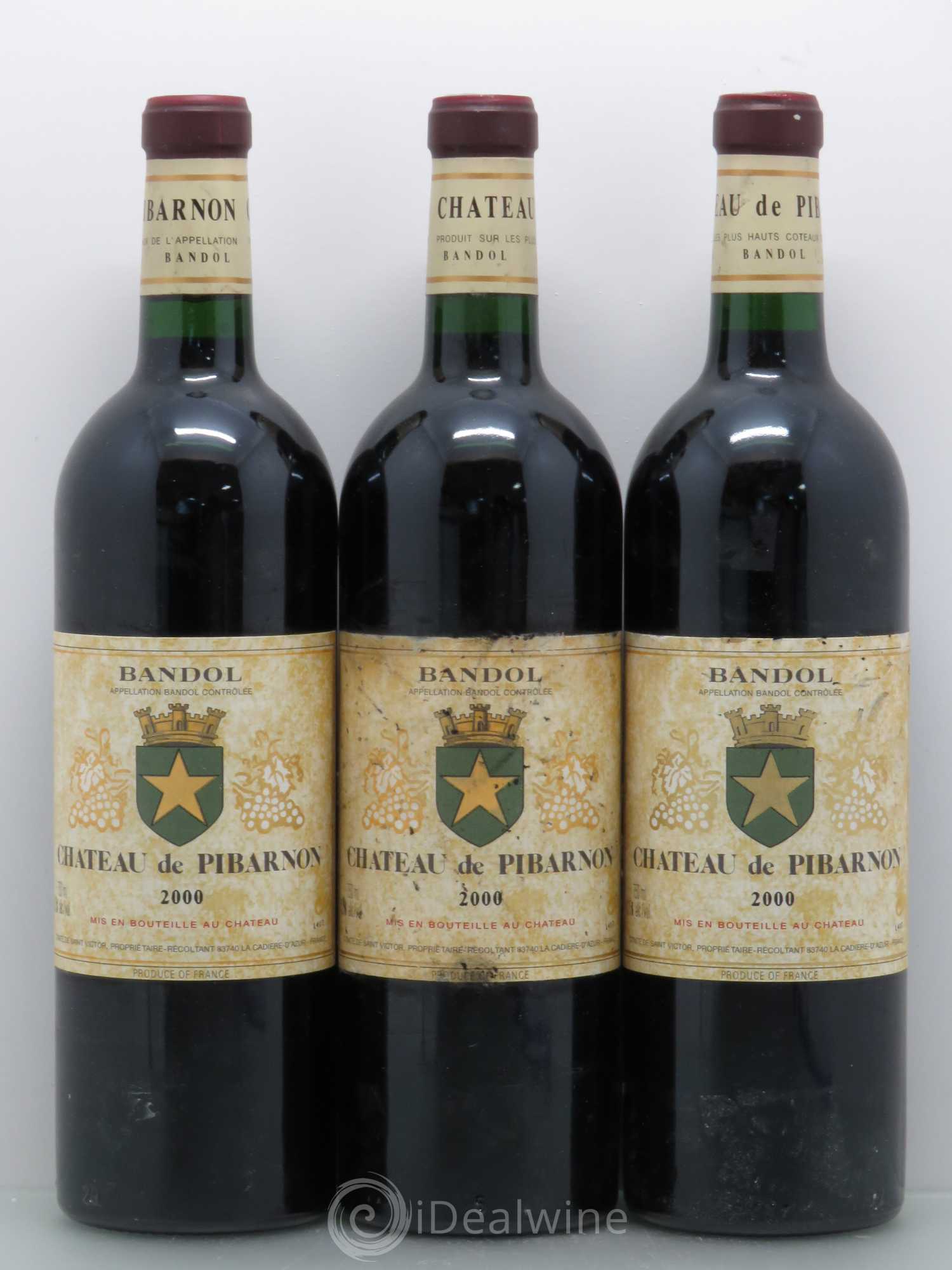 Bandol Château de Pibarnon Comte de Saint-Victor 2000 - Lot de 3 bouteilles - 0