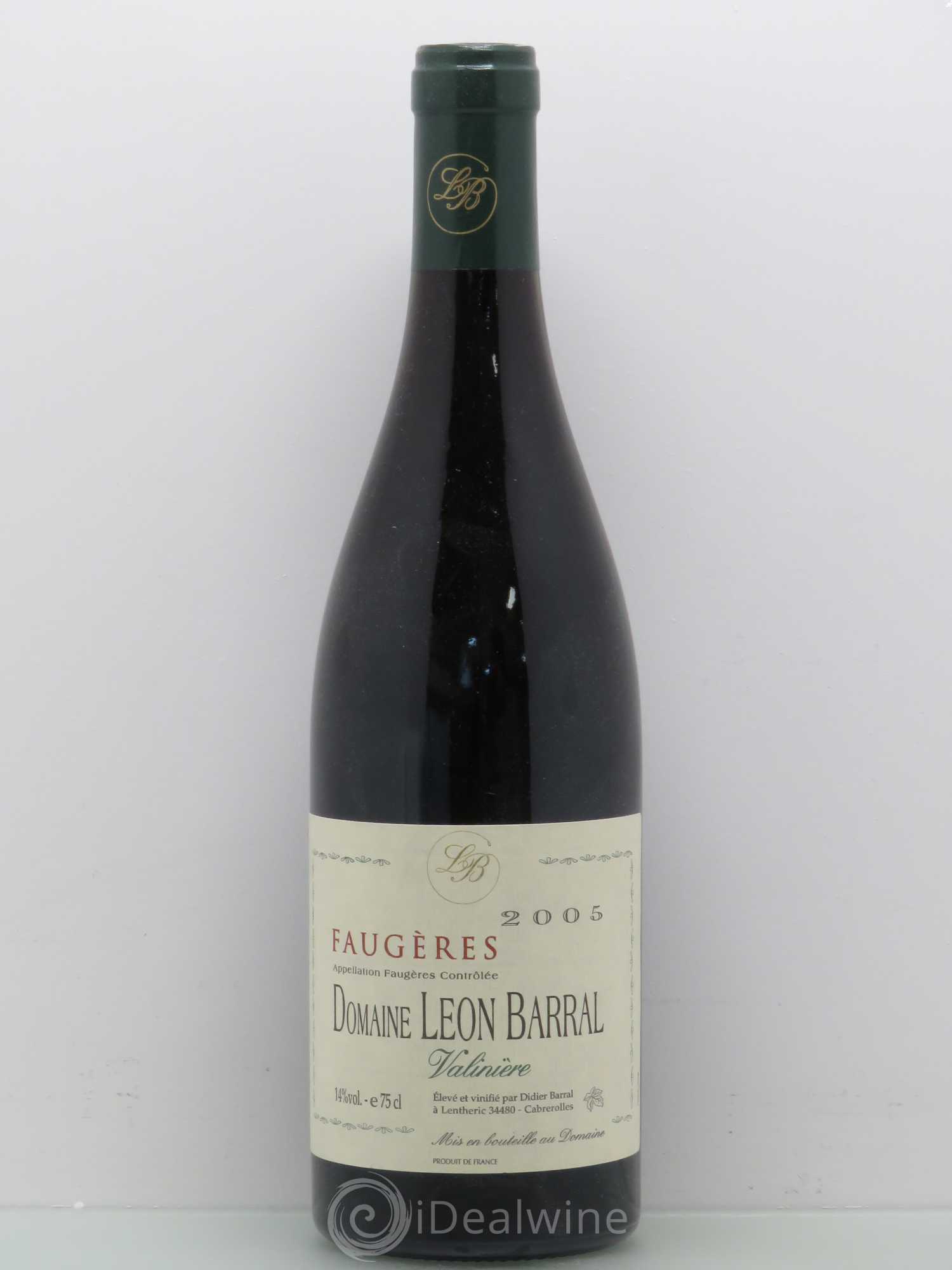Faugères Valinière Domaine Léon Barral 2005 - Lot de 1 bouteille - 0