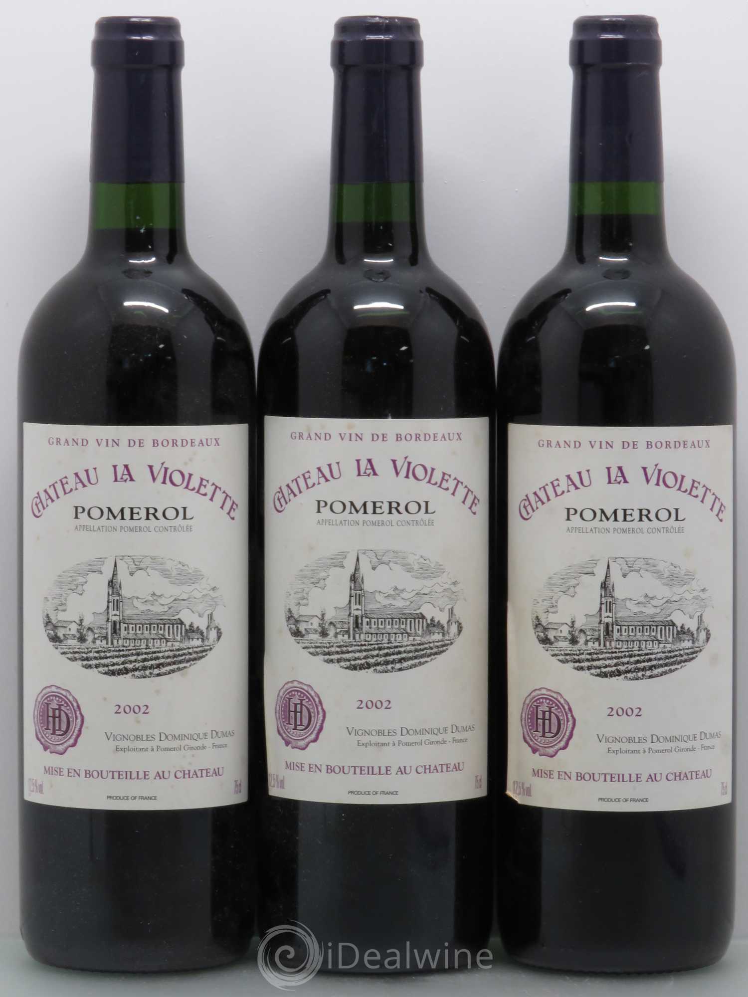 Château la Violette (sans prix de réserve) 2002 - Lot de 3 bouteilles - 0