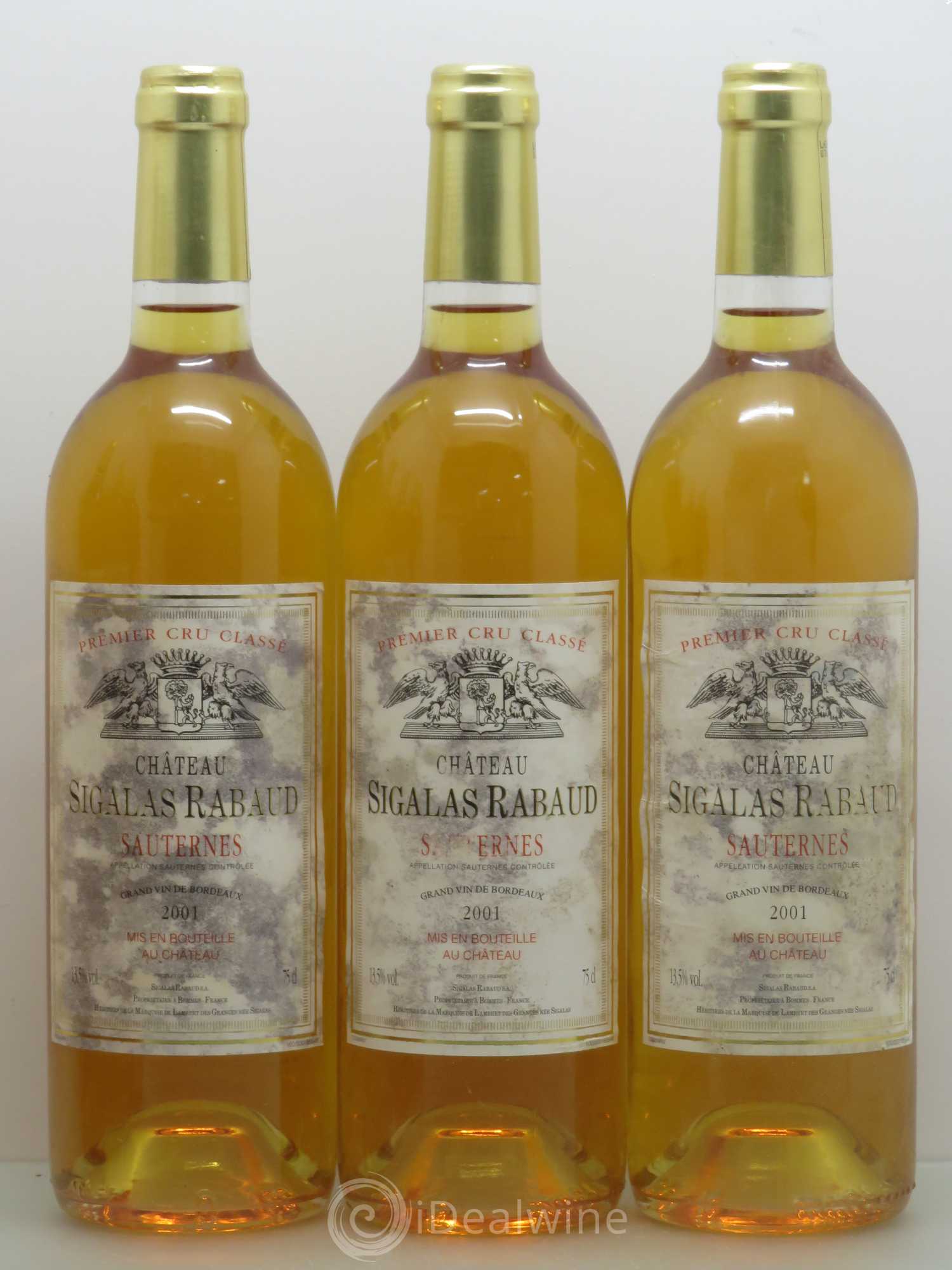 Château Sigalas Rabaud 1er Grand Cru Classé (senza prezzo di riserva) 2001 - Lotto di 6 bottiglie - 1