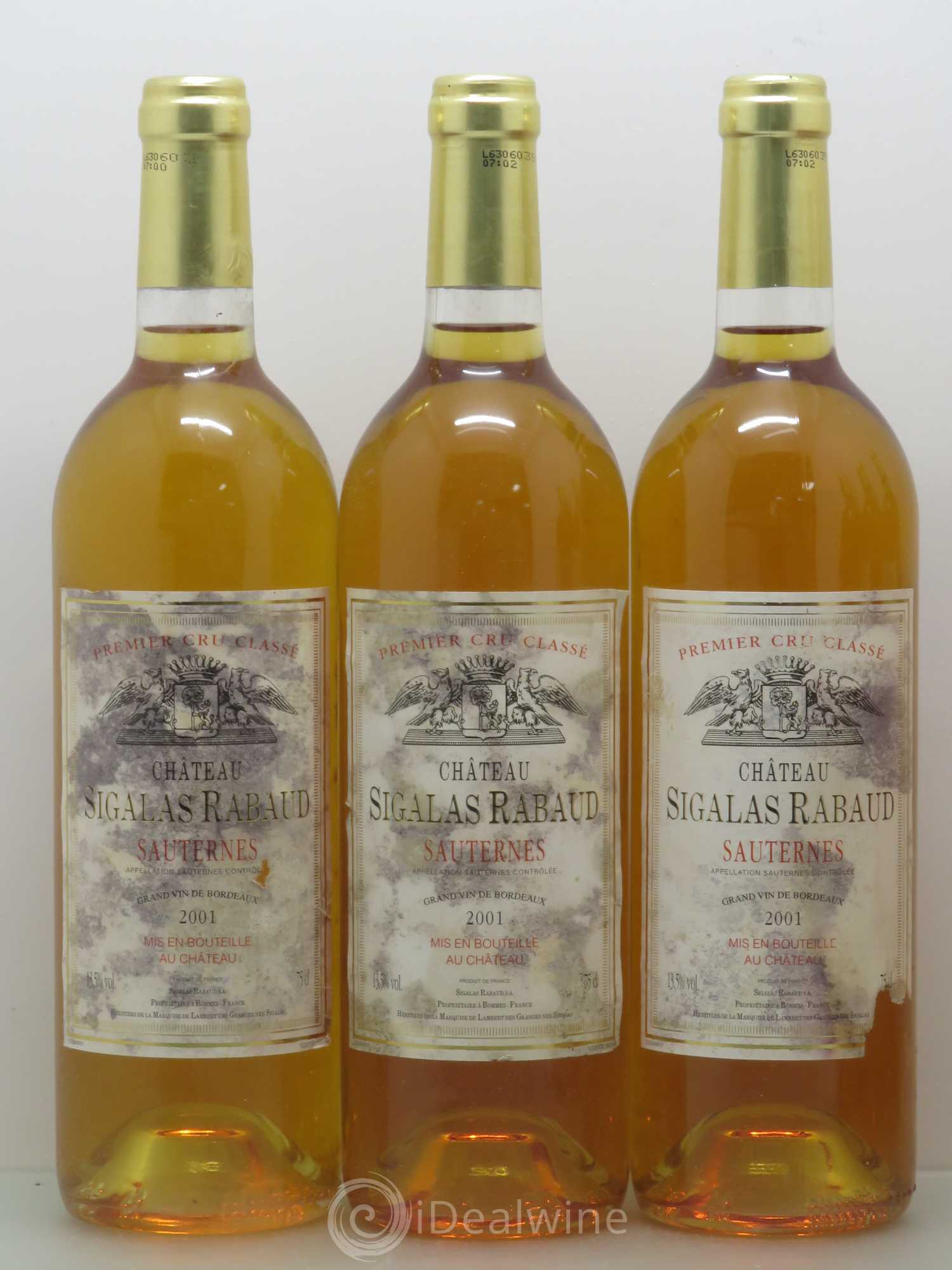 Château Sigalas Rabaud 1er Grand Cru Classé (senza prezzo di riserva) 2001 - Lotto di 6 bottiglie - 2