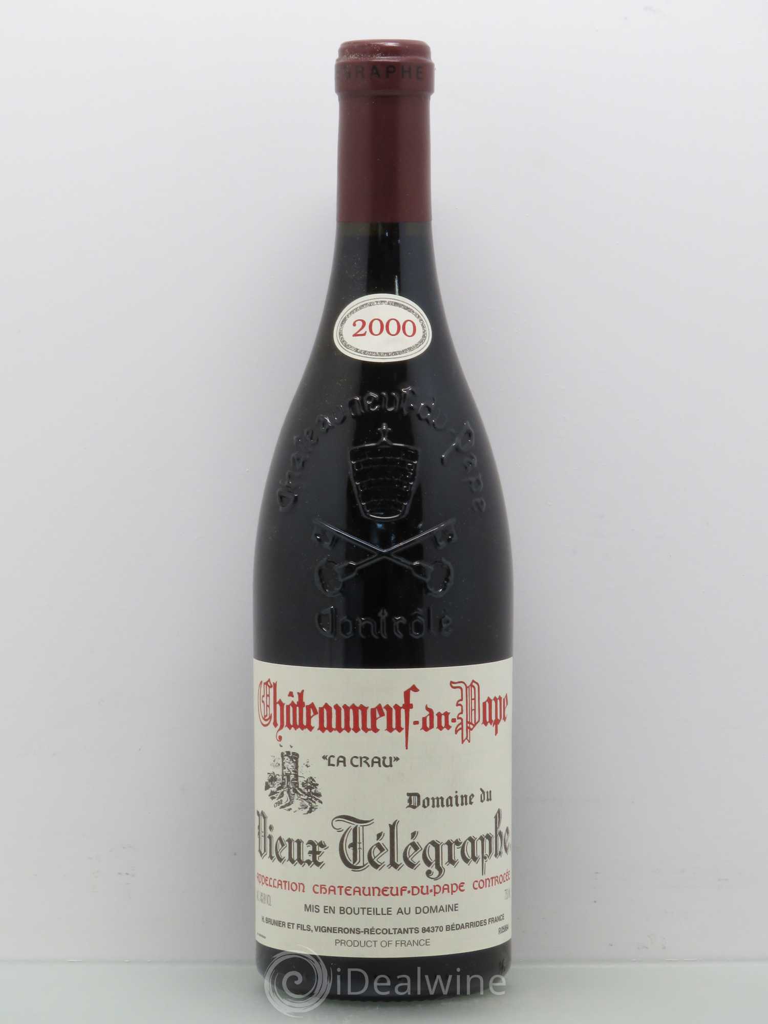 Châteauneuf-du-Pape Vieux Télégraphe (Domaine du) Vignobles Brunier 2000 - Lot de 1 bouteille - 0