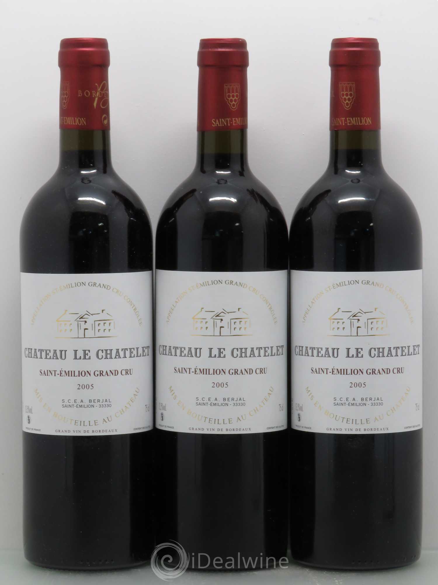 Saint-Émilion Château Le Chatelet (sans prix de réserve) 2005 - Posten von 3 Flaschen - 0