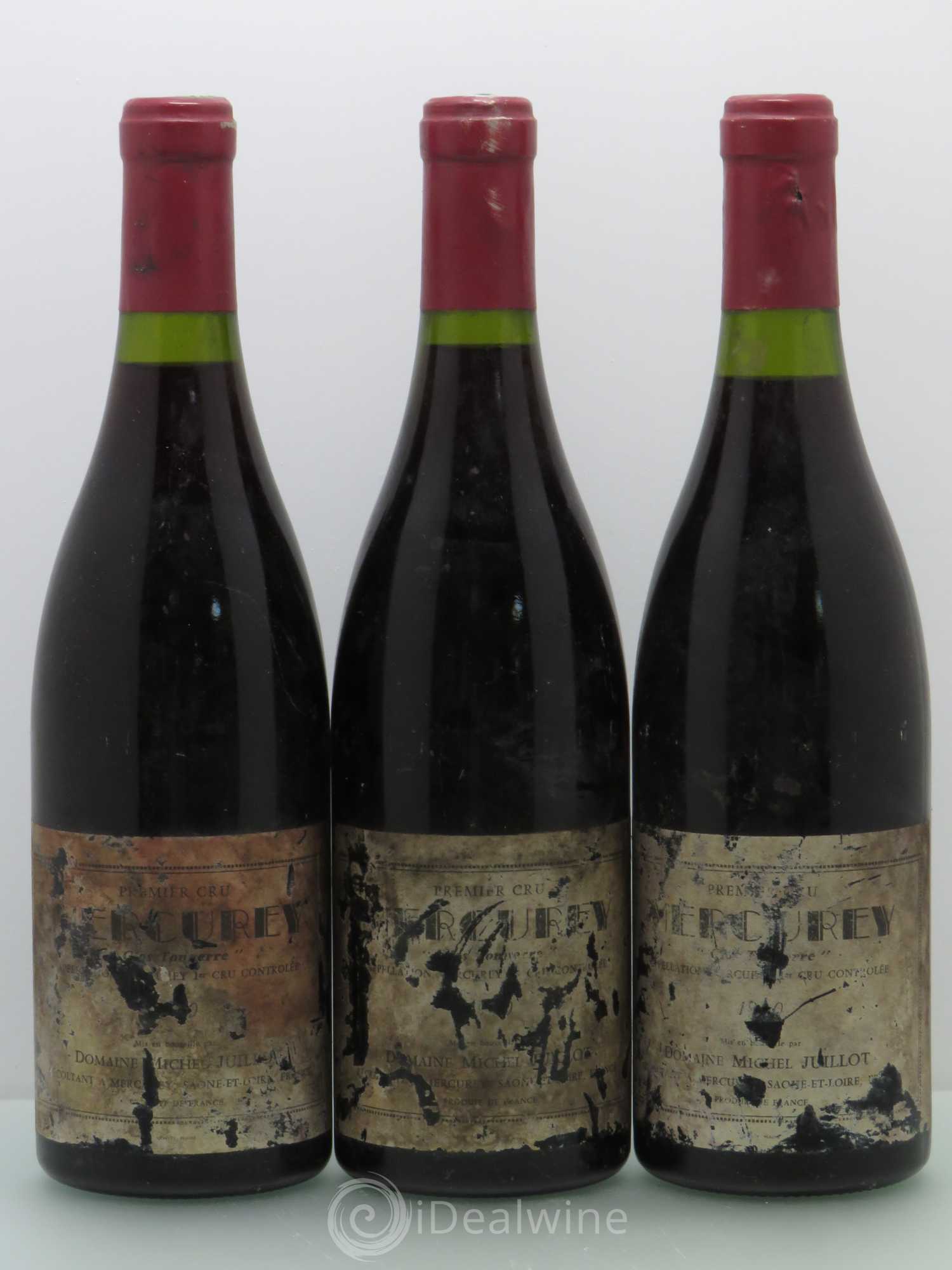 Mercurey 1er Cru Clos Tonnerre Domaine Juillot. 1990 - Posten von 3 Flaschen - 0
