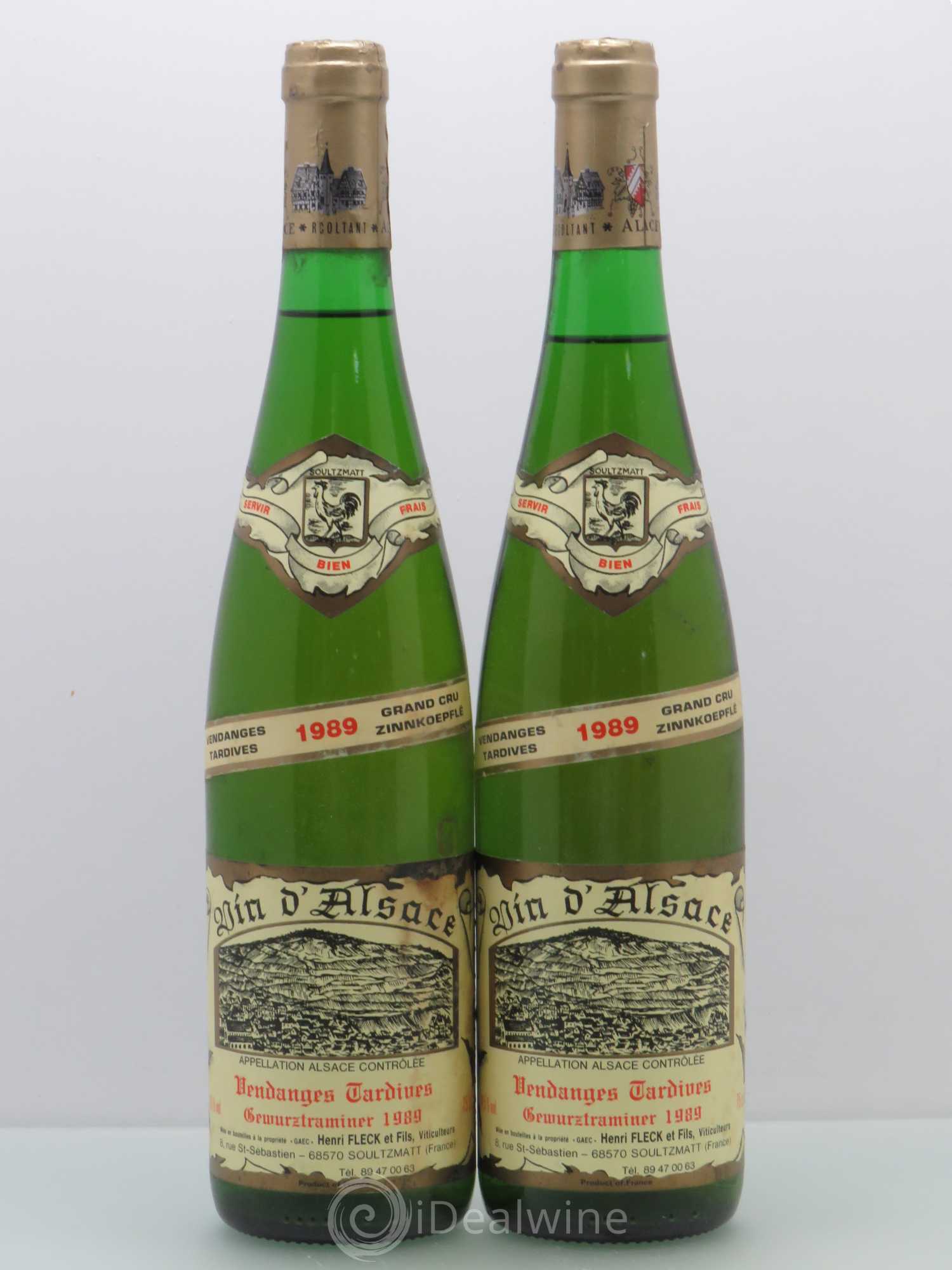 Gewurztraminer Vendanges Tardives Henri Fleck (sans prix de réserve) 1989 - Lotto di 2 bottiglie - 0