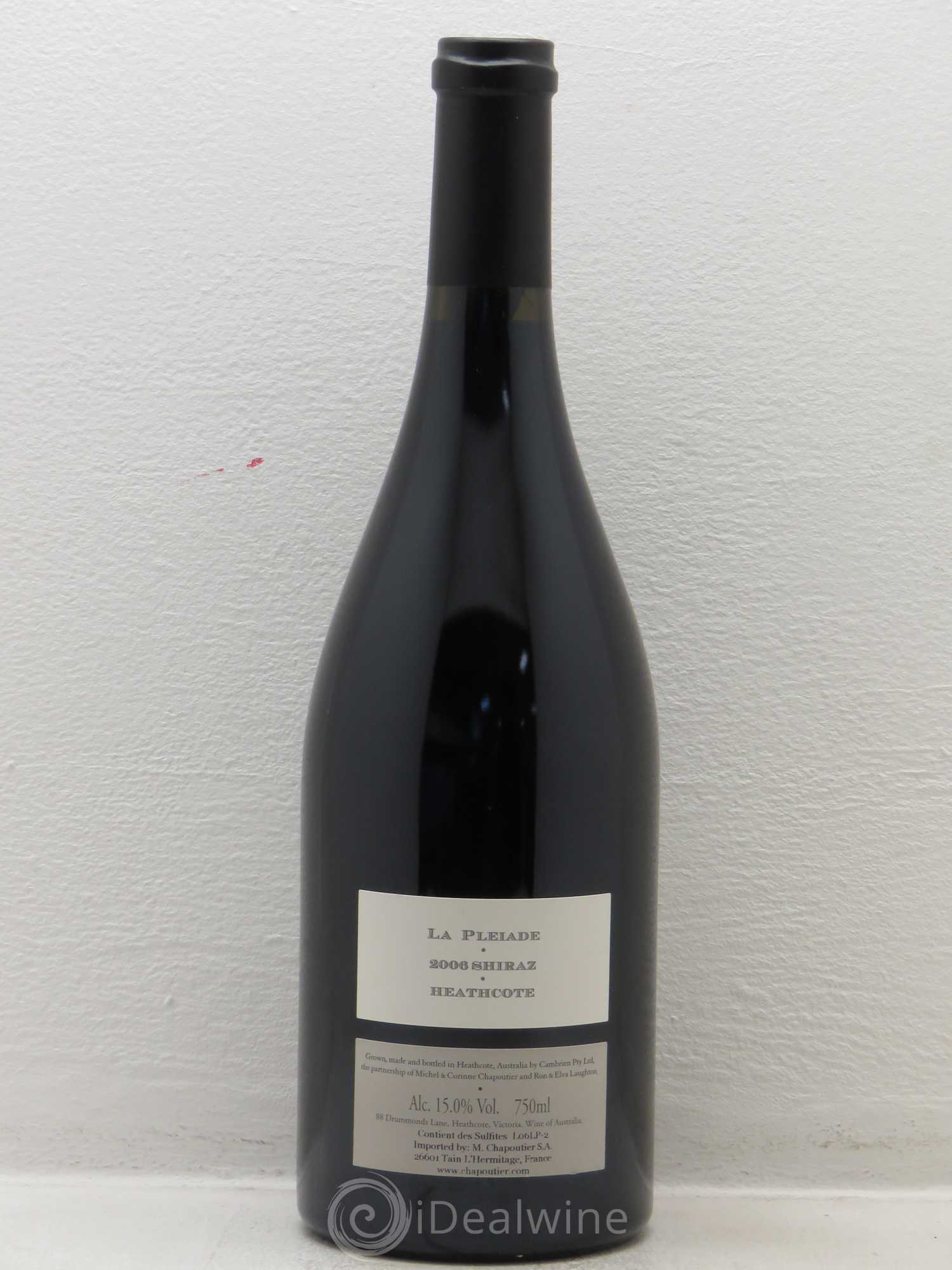 Australie Cambrien La Pleiade Chapoutier Syrah 2006 - Lot de 1 bouteille - 1