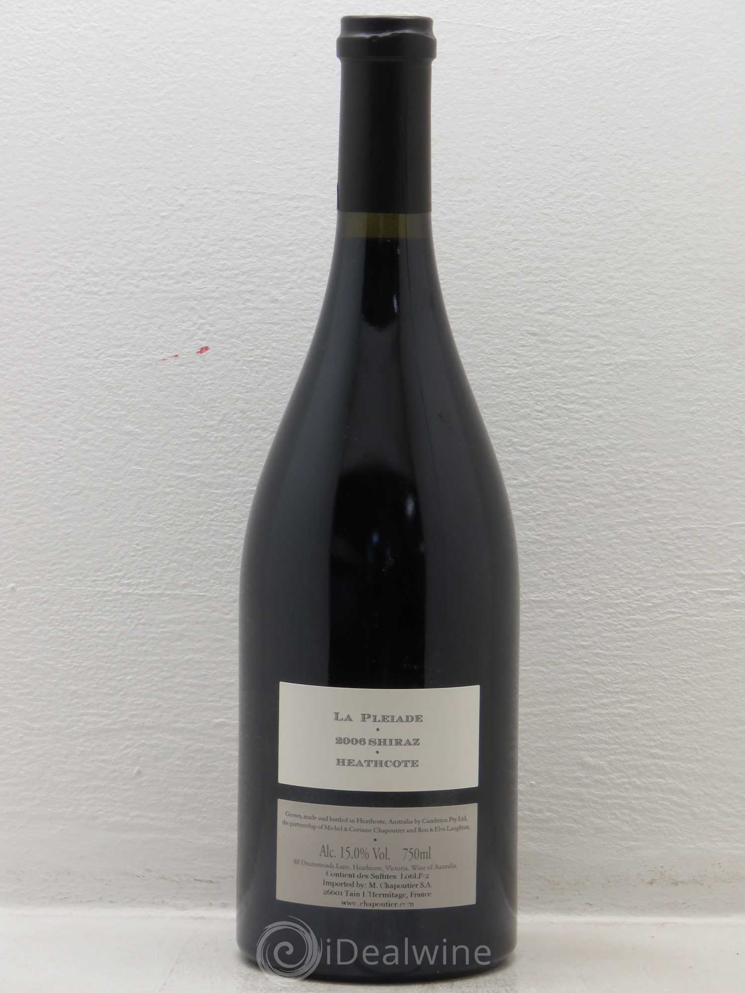 Australie Cambrien La Pleiade Chapoutier Syrah 2006 - Lot de 1 bouteille - 1