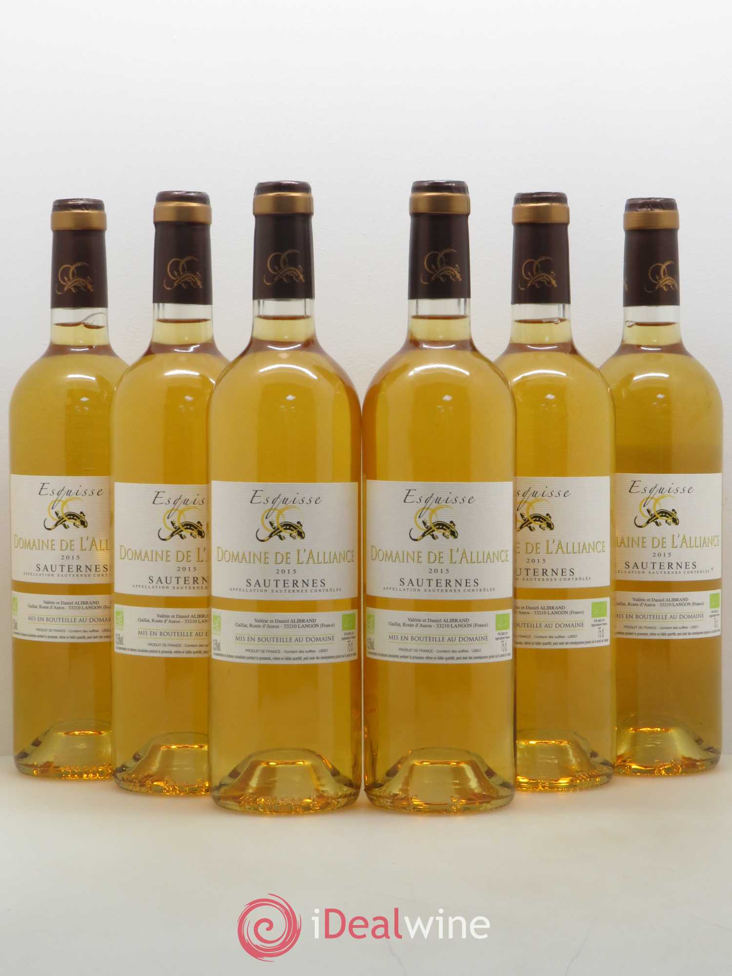 Sauternes Esquisse Domaine de l'Alliance 2015 - Lotto di 6 bottiglie - 0