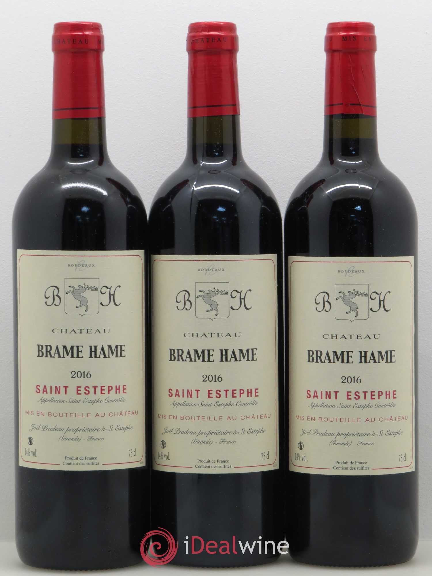 Saint-Estèphe Château Brame Hame 2016 - Posten von 3 Flaschen - 0