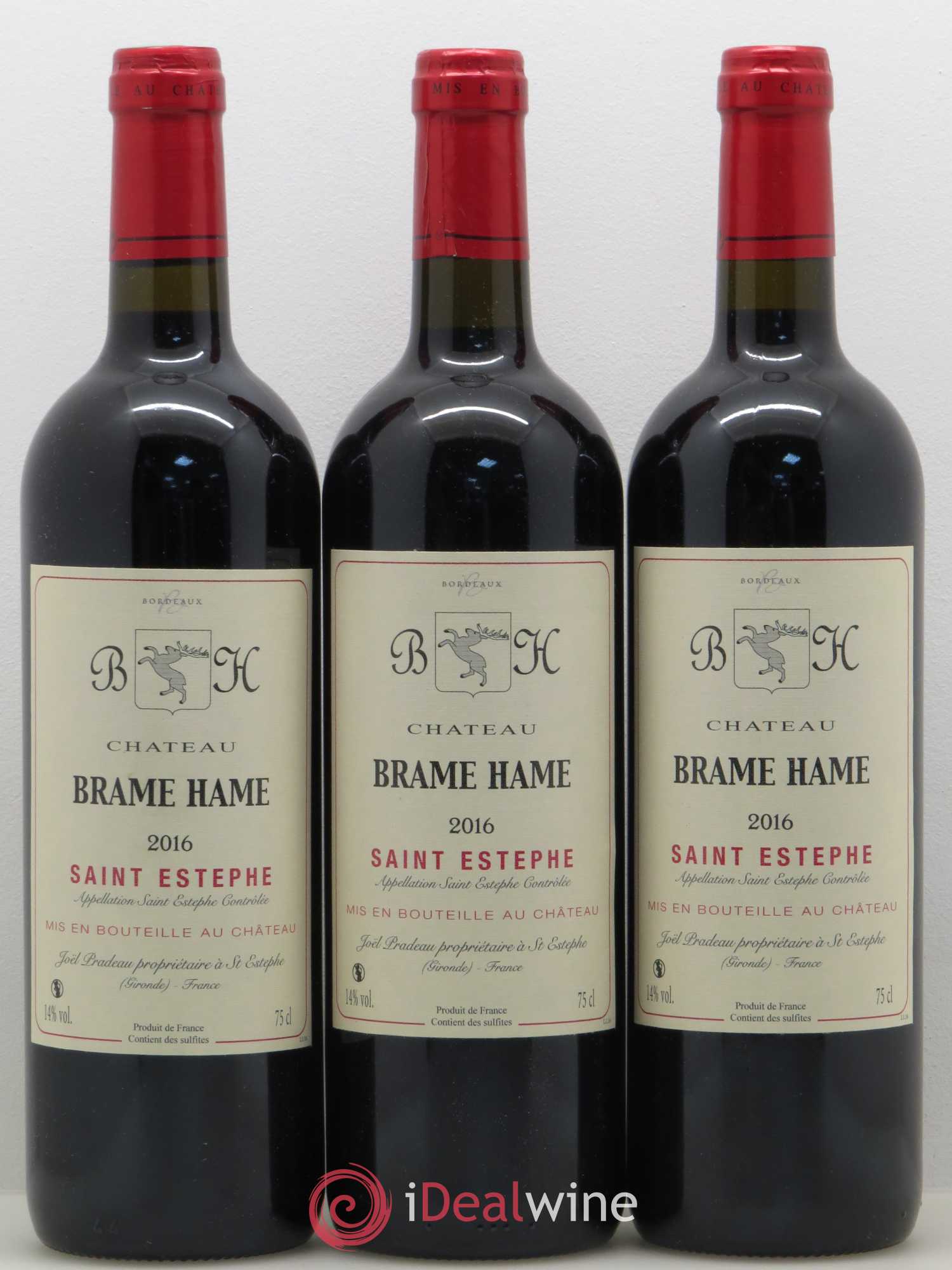 Saint-Estèphe Château Brame Hame 2016 - Posten von 3 Flaschen - 0