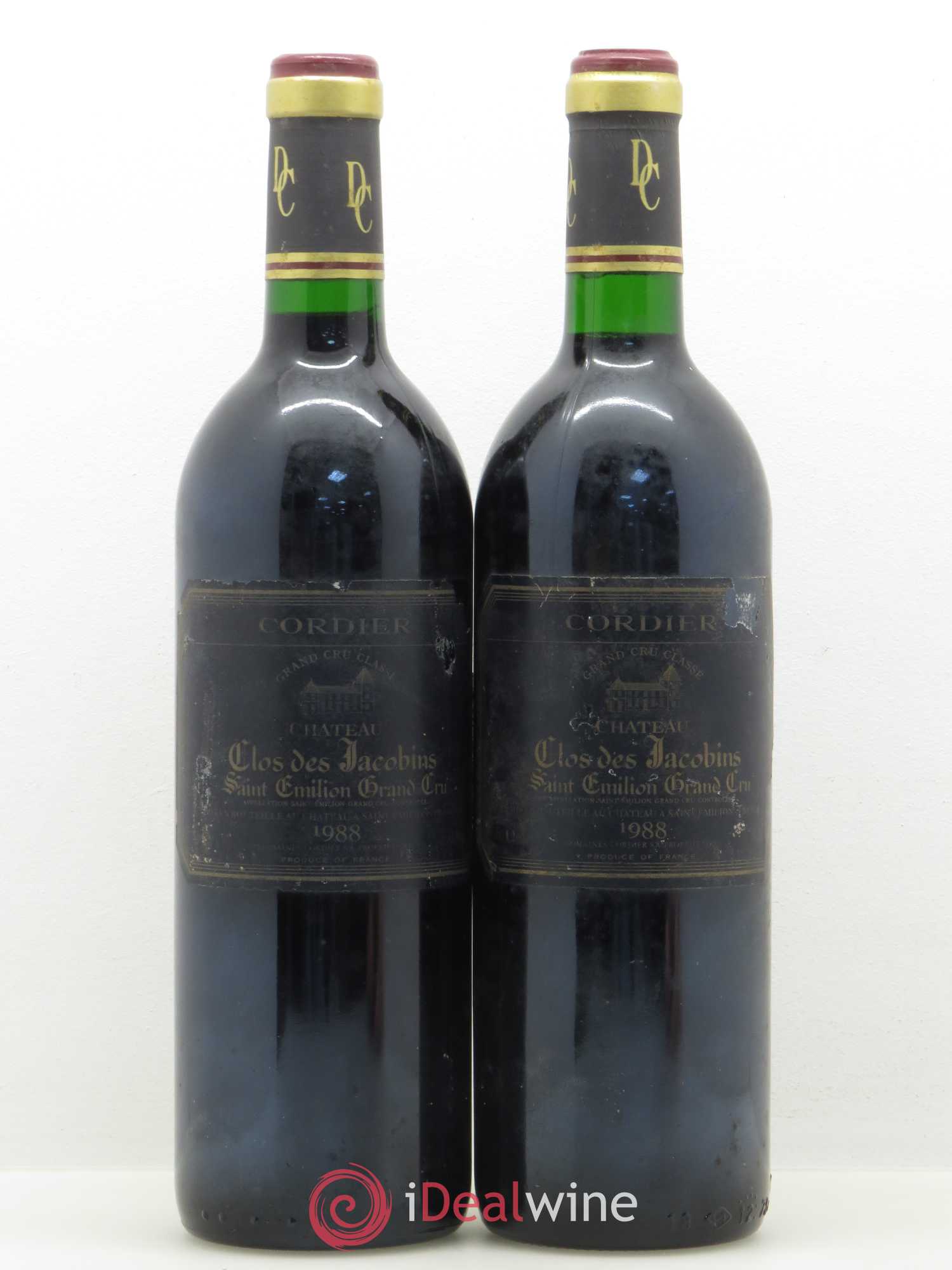 Château Clos des Jacobins Grand Cru Classé 1988 - Lot de 2 bouteilles - 0
