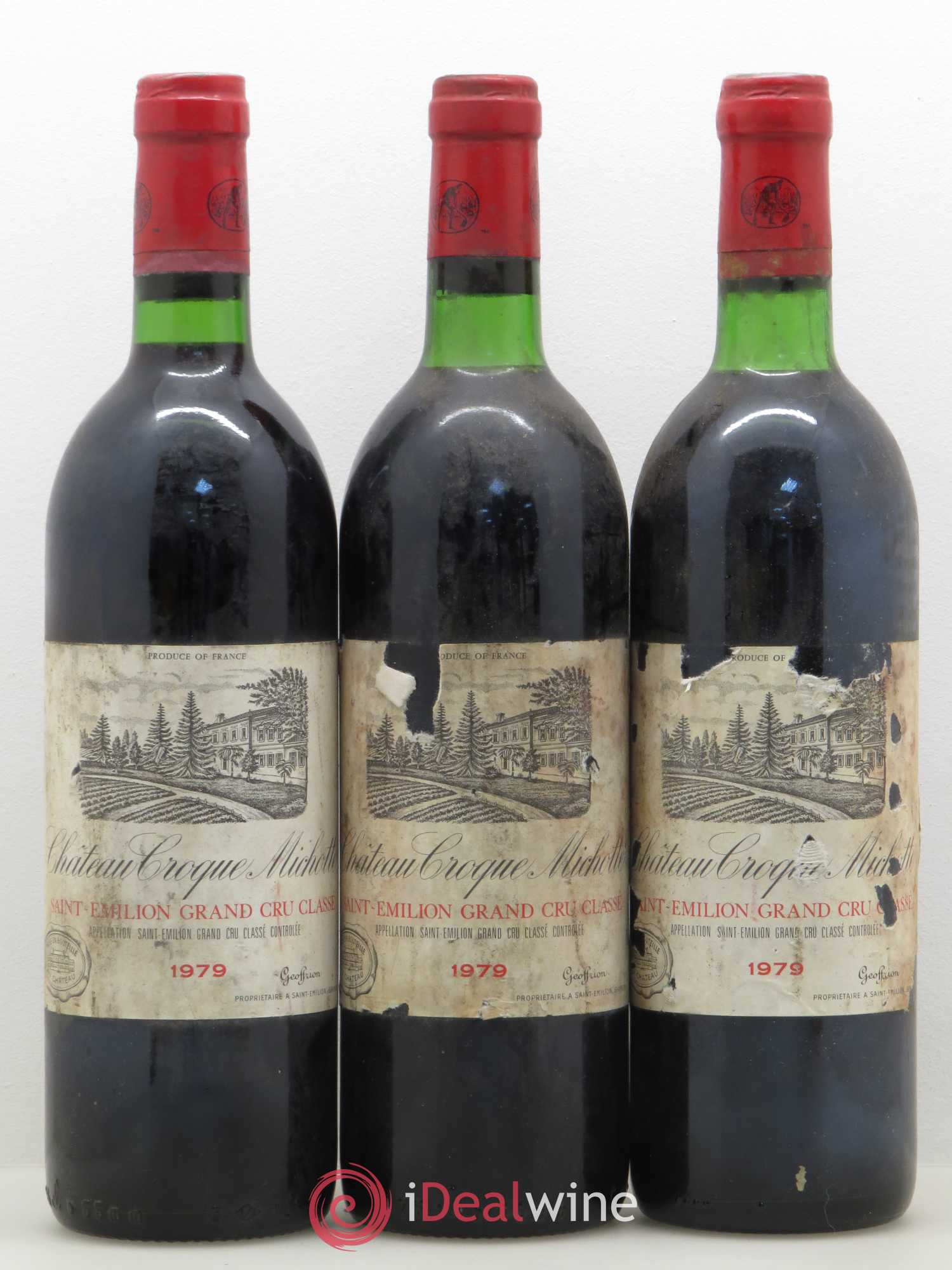 Château Croque Michotte 1979 - Lot de 3 bouteilles - 0