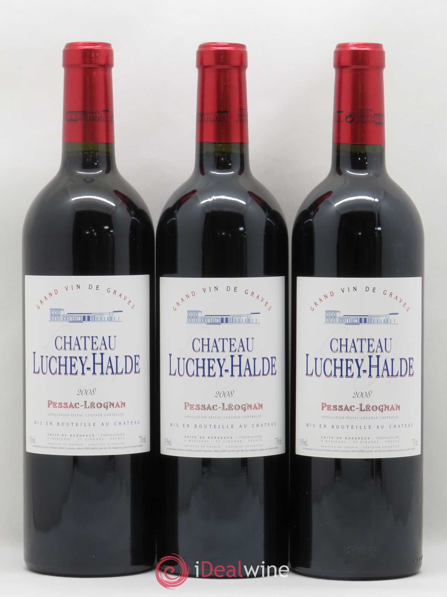 Pessac-Léognan Château Luchey Halde 2008 - Lot de 3 bouteilles - 0