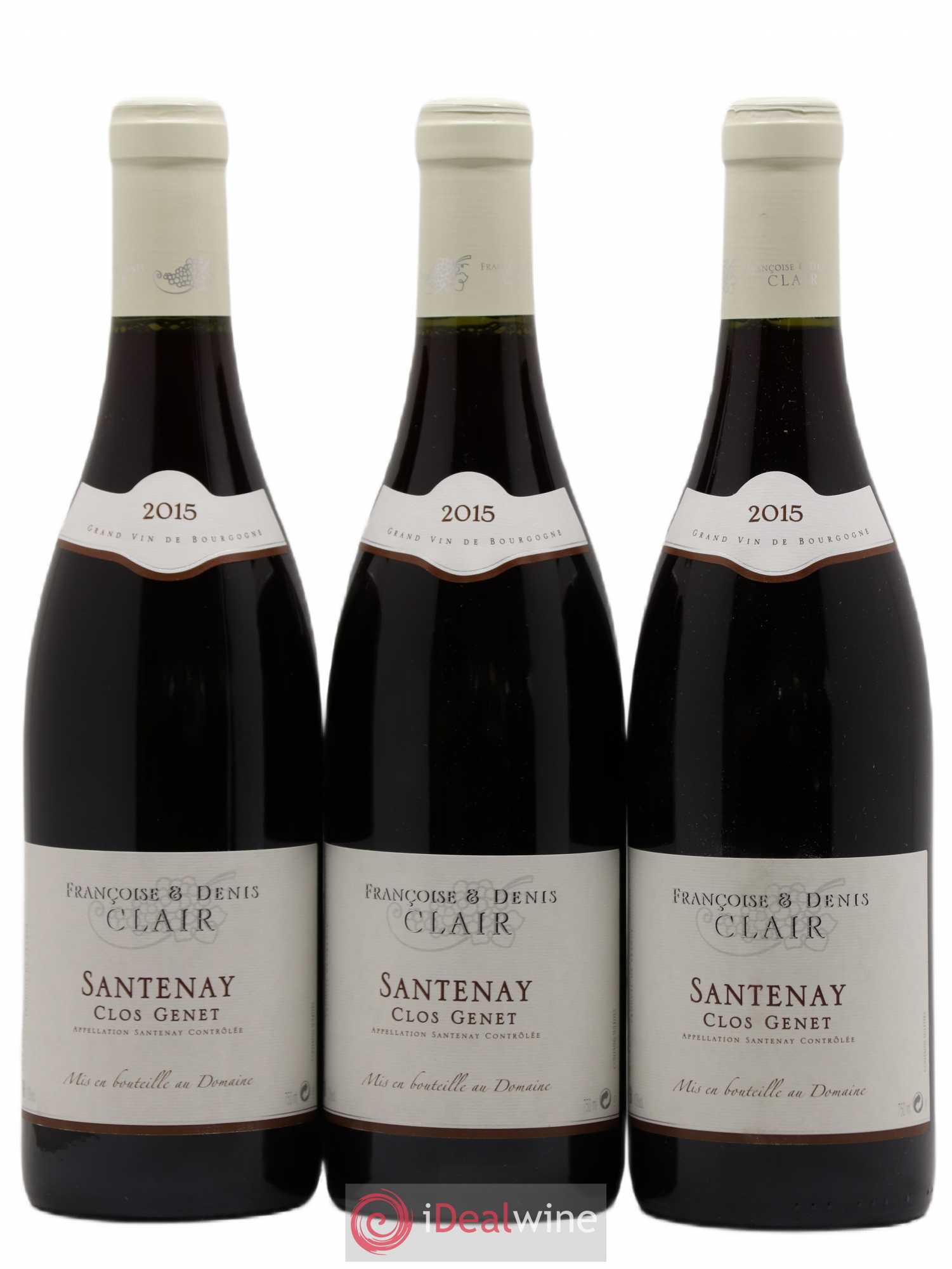 Santenay Clos Genet Francoise et Denis Clair 2015 - Posten von 3 Flaschen - 0