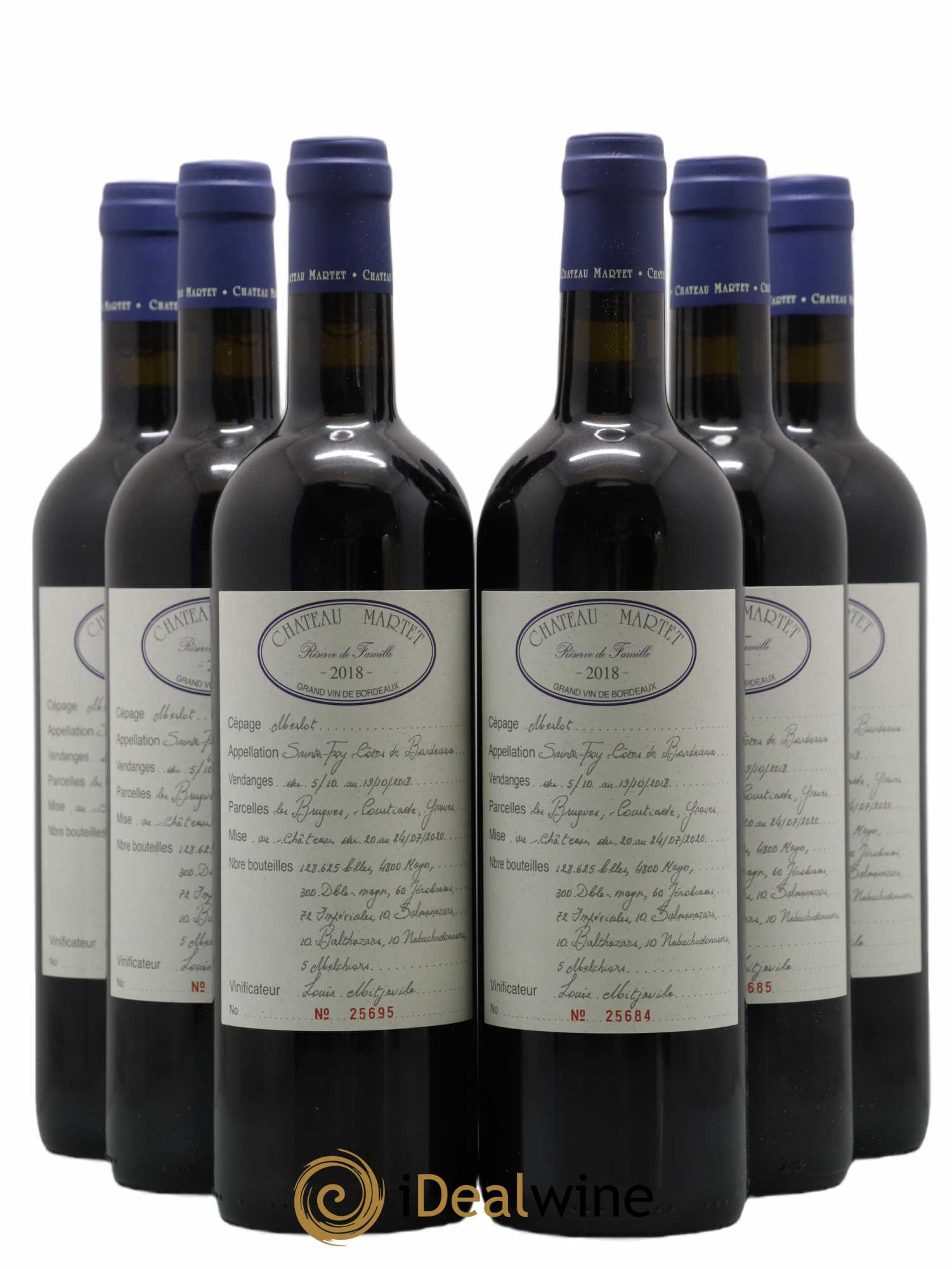 Château Martet 2018 - Lot de 6 bouteilles - 0