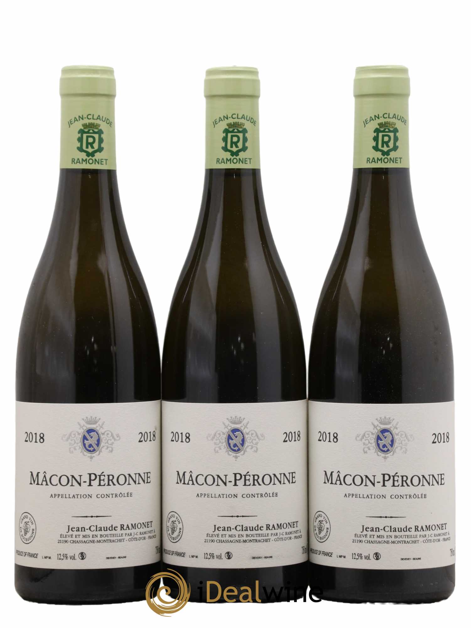 Mâcon Péronne Domaine Jean-Claude Ramonet 2018 - Lot de 3 bouteilles - 0