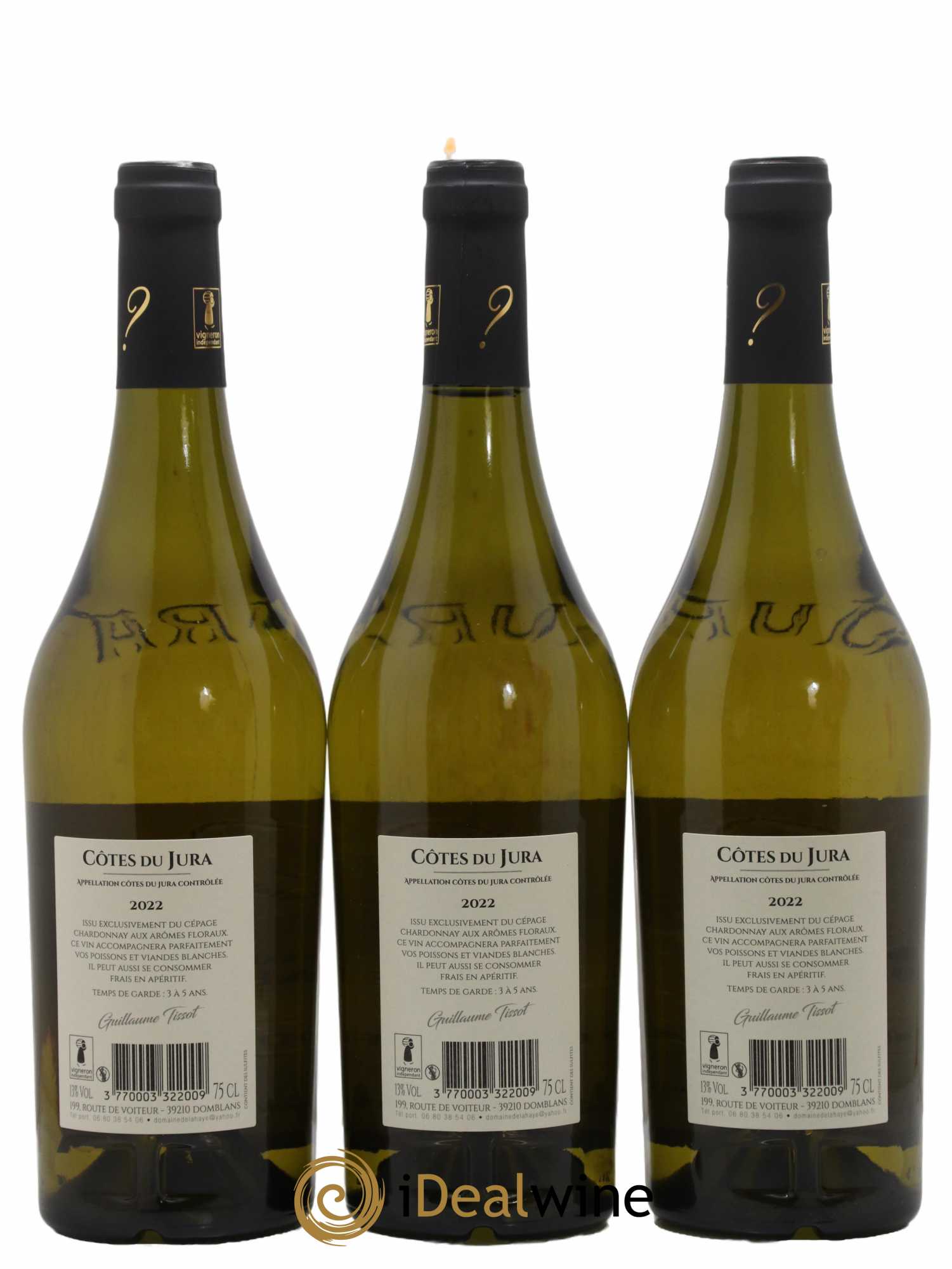 Côtes du Jura Domaine de la Haye Guillaume Tissot 2022 - Lot de 3 bouteilles - 1