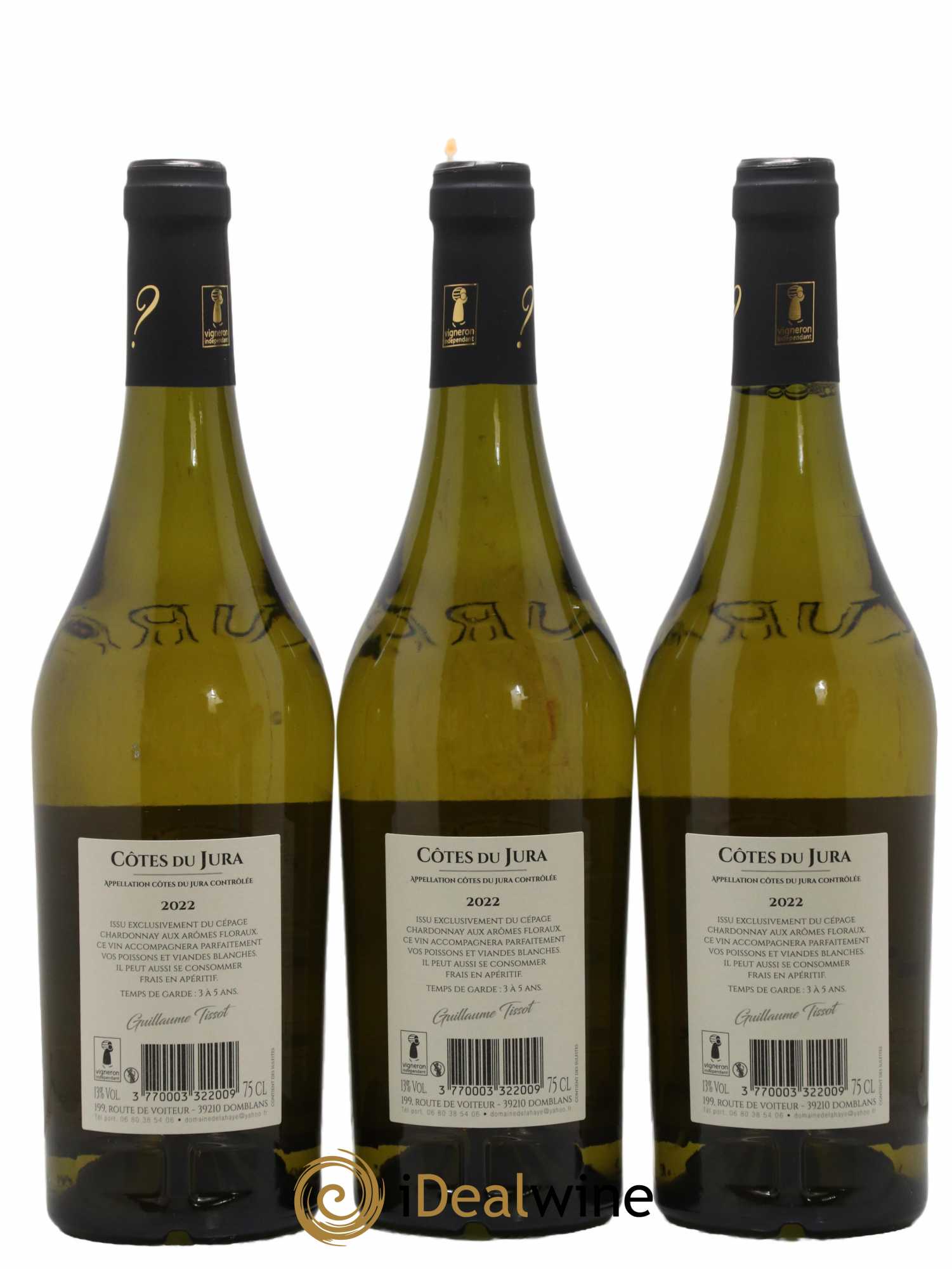 Côtes du Jura Domaine de la Haye Guillaume Tissot 2022 - Lot de 3 bouteilles - 1