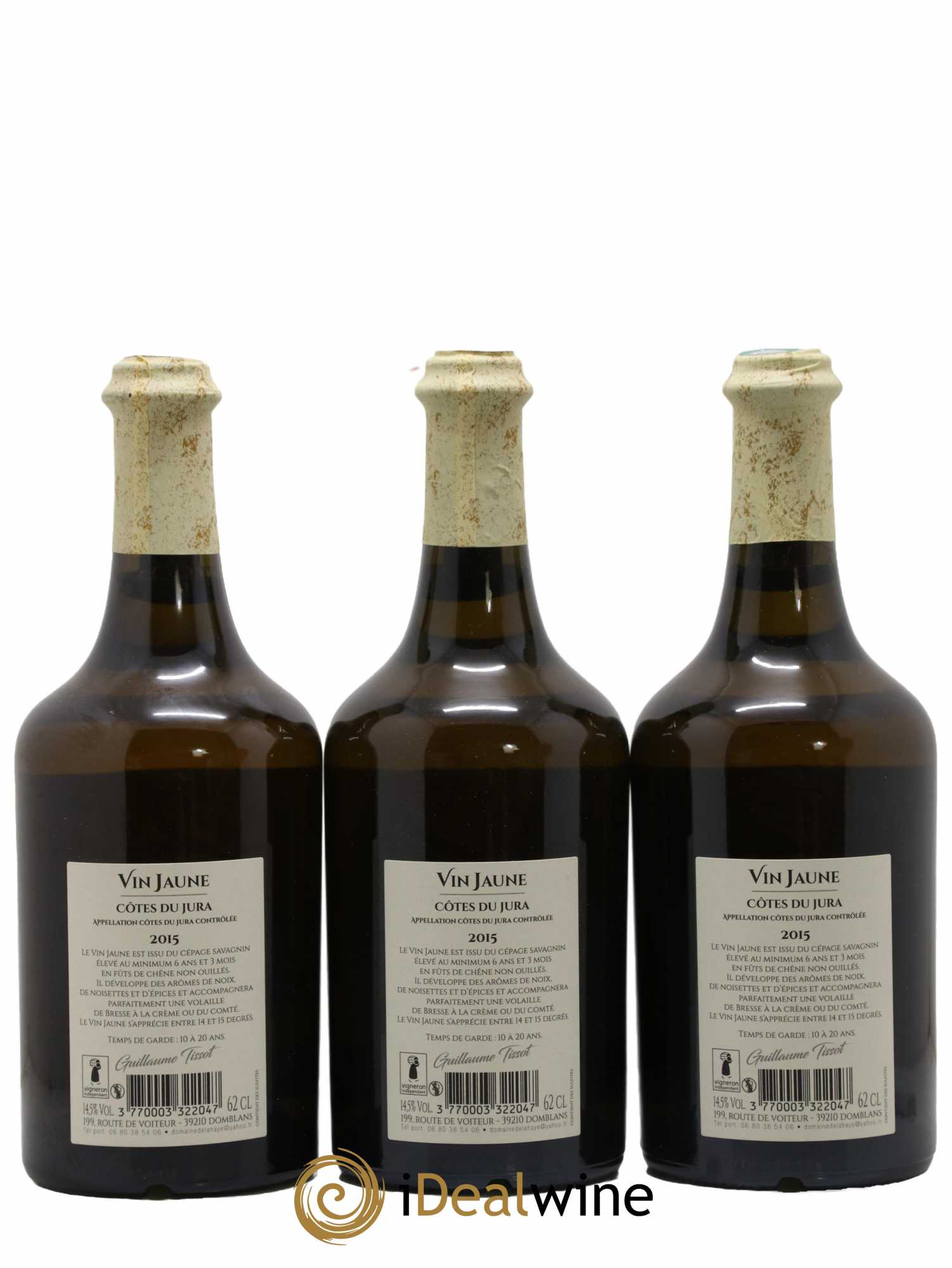 Côtes du Jura Vin Jaune Domaine de la Haye Guillaume Tissot 2015 - Lot de 3 bouteilles - 1