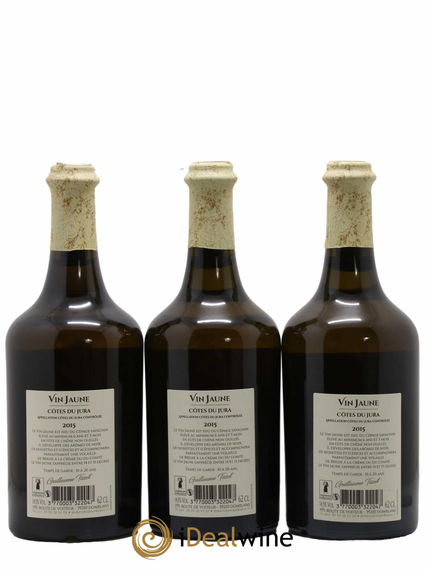 Côtes du Jura Vin Jaune Domaine de la Haye Guillaume Tissot 2015 - Lot de 3 bouteilles - 1