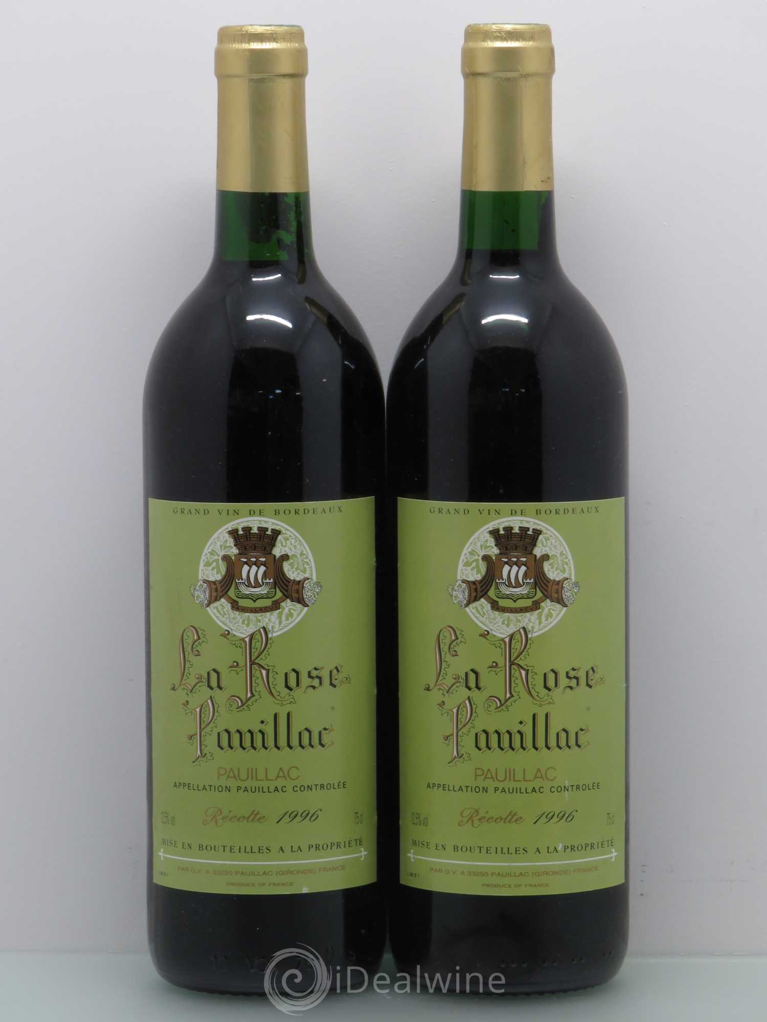 La Rose Pauillac 1996 - Lot de 2 bouteilles - 0