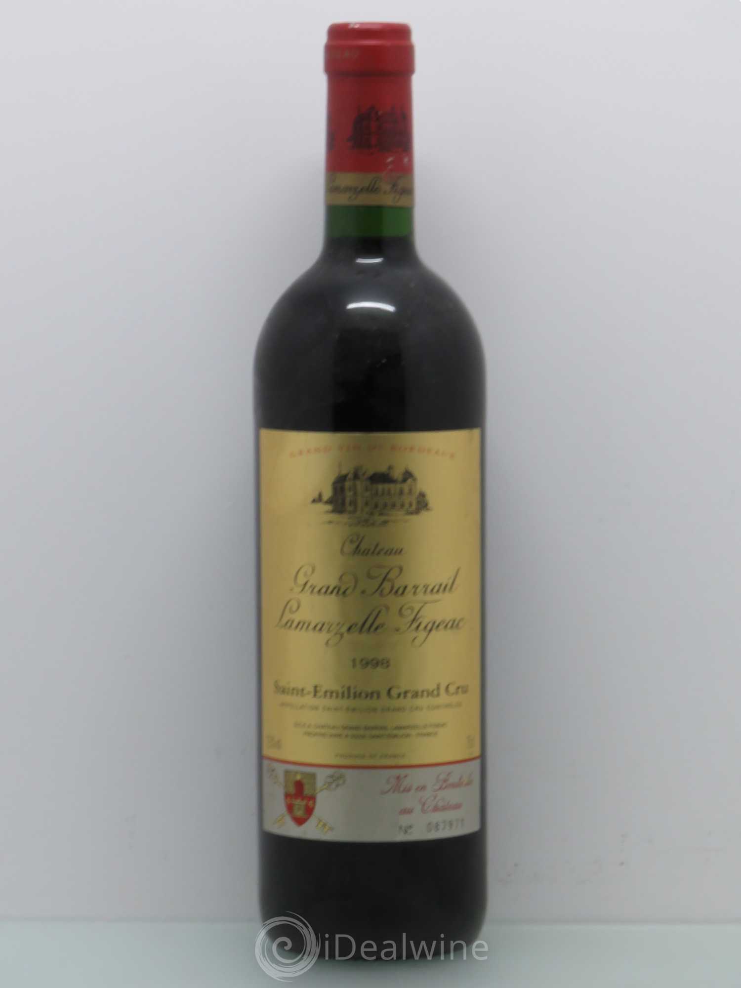 Château Grand Barrail Lamarzelle Figeac Grand Cru Classé 1998 - Lot de 1 bouteille - 0