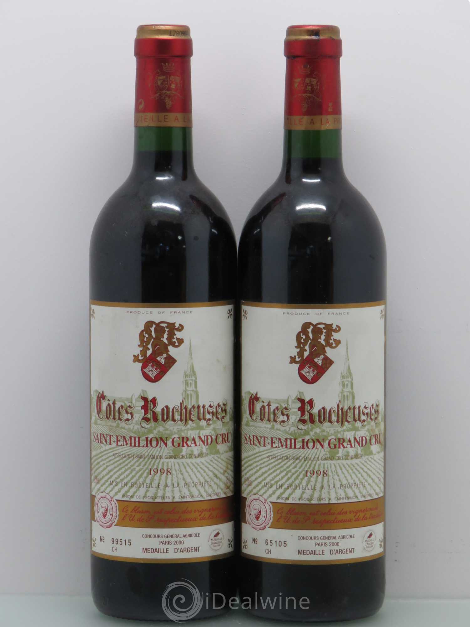 Saint-Émilion Côtes Rocheuses 1998 - Posten von 2 Flaschen - 0