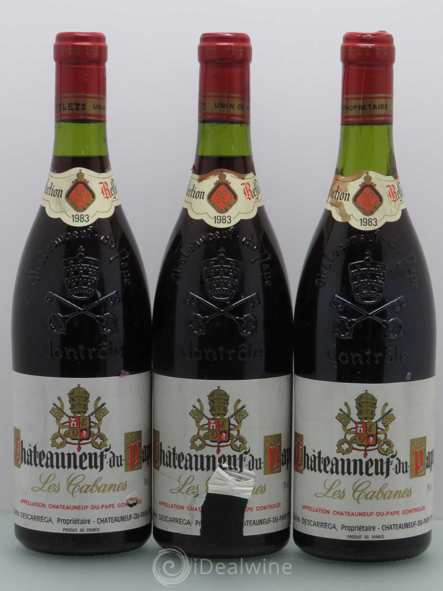 Châteauneuf-du-Pape Charles Descarrega. Les cabanes 1983 - Posten von 3 Flaschen - 0