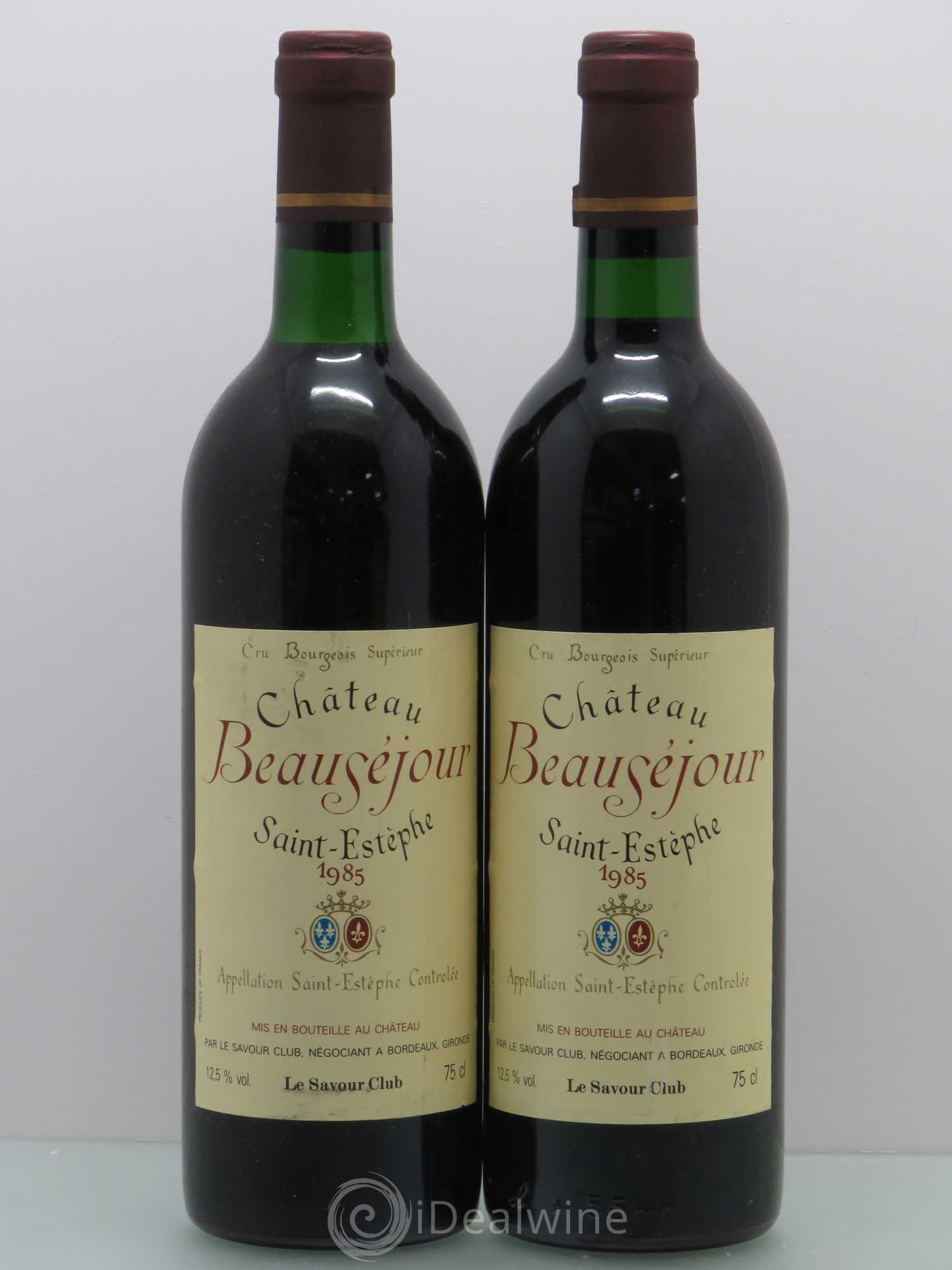 Saint-Estèphe Château Beauséjour 1985 - Lot de 2 bouteilles - 0