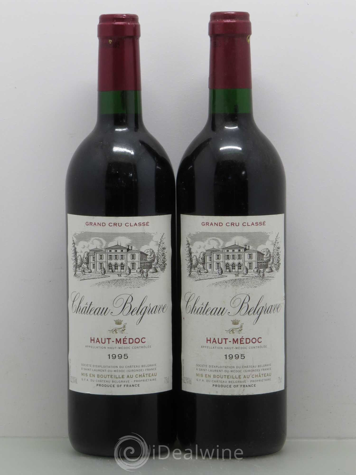 Château Belgrave 5ème Grand Cru Classé 1995 - Lot de 2 bouteilles - 0