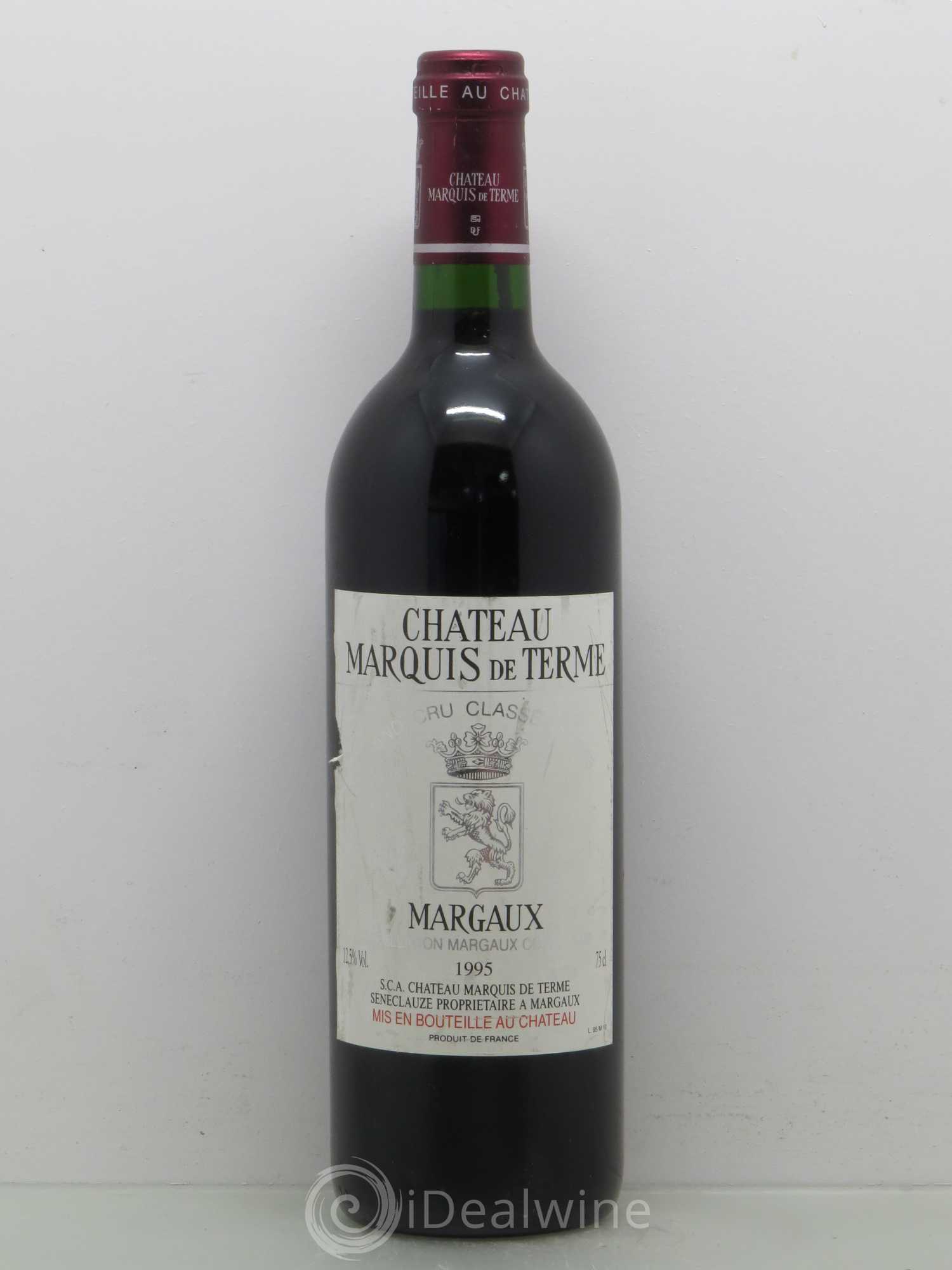 Château Marquis de Terme 4ème Grand Cru Classé 1995 - Lot de 1 bouteille - 0