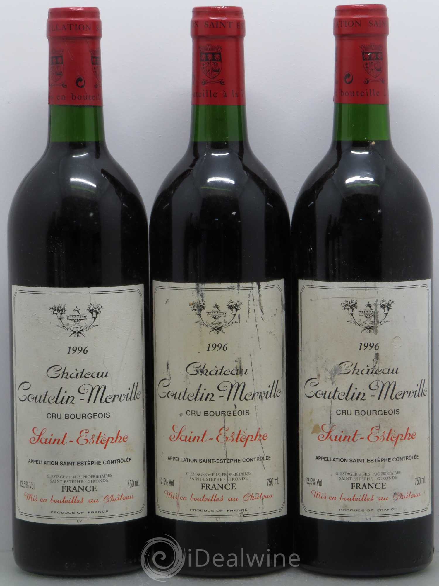 Château Coutelin-Merville Cru Bourgeois 1996 - Lot de 6 bouteilles - 1