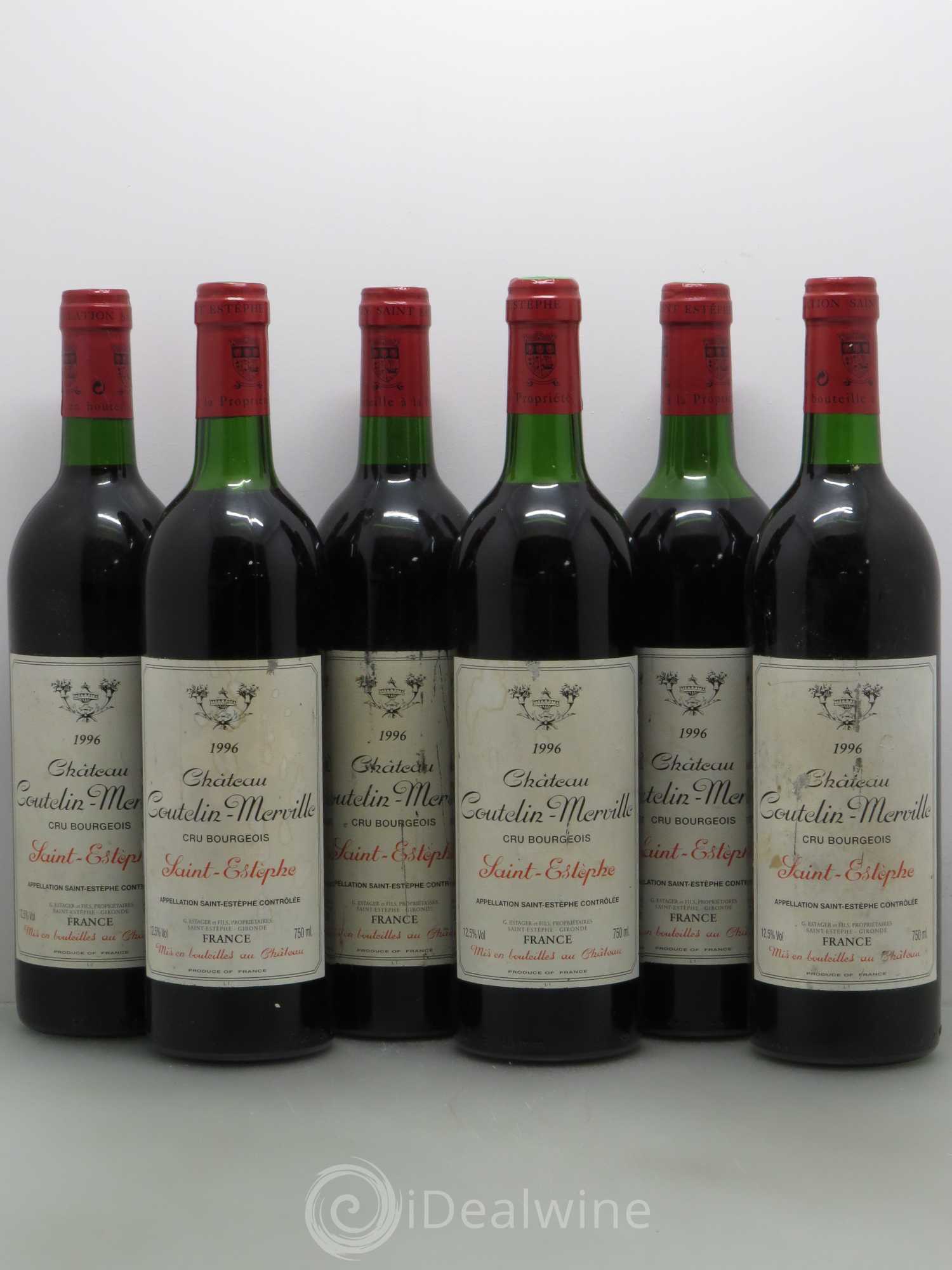 Château Coutelin-Merville Cru Bourgeois 1996 - Lot de 6 bouteilles - 0
