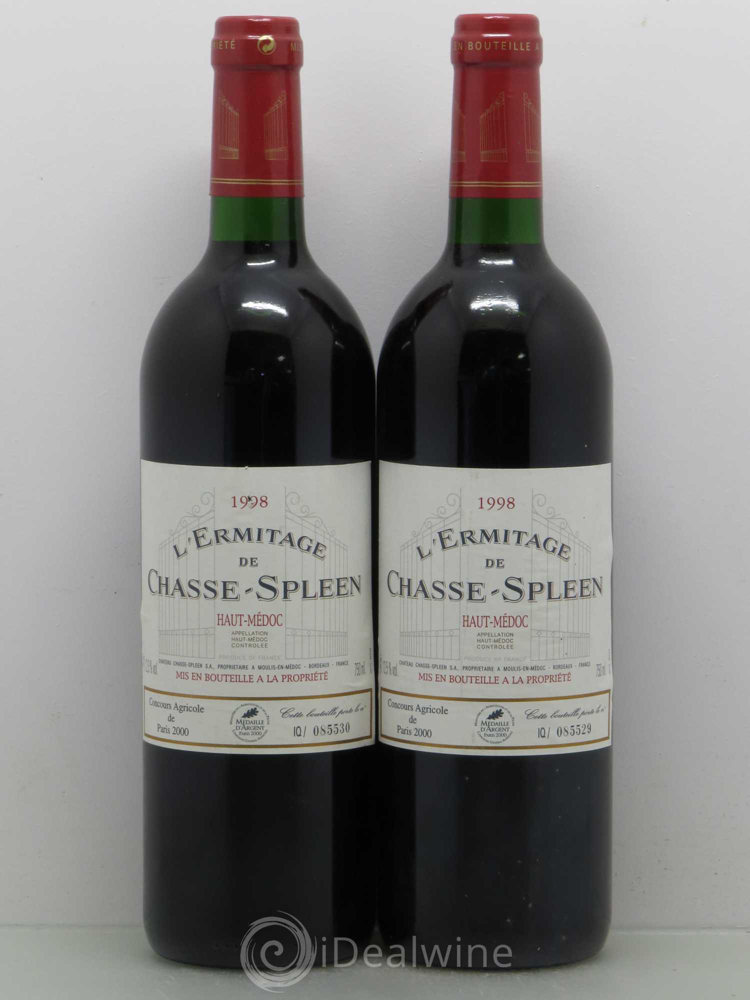 Héritage (Ermitage) de Chasse Spleen 1998 - Lot de 2 bouteilles - 0