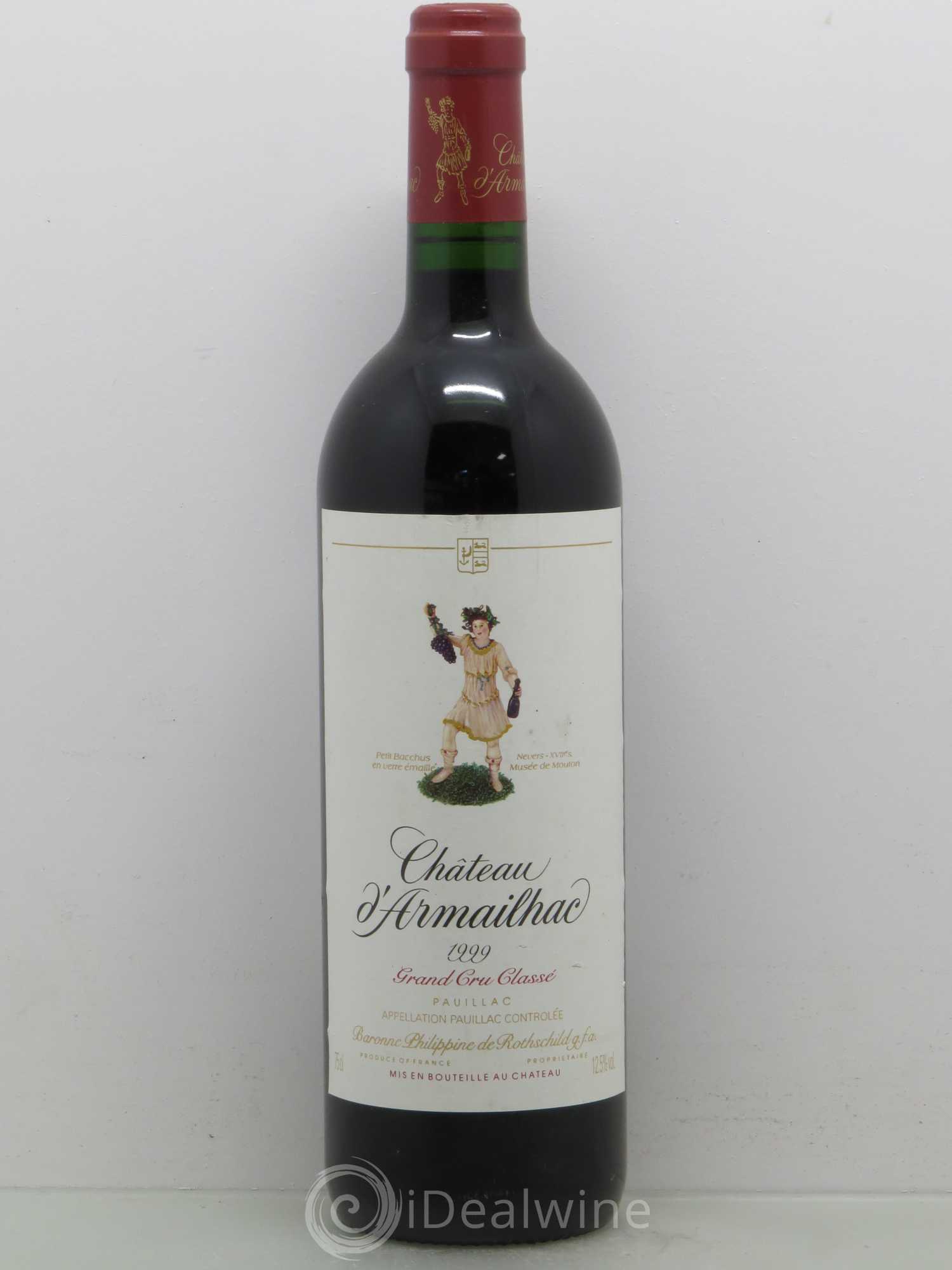 Château d' Armailhac - Mouton Baron(ne) Philippe 5ème Grand Cru Classé 1999 - Lot de 1 bouteille - 0