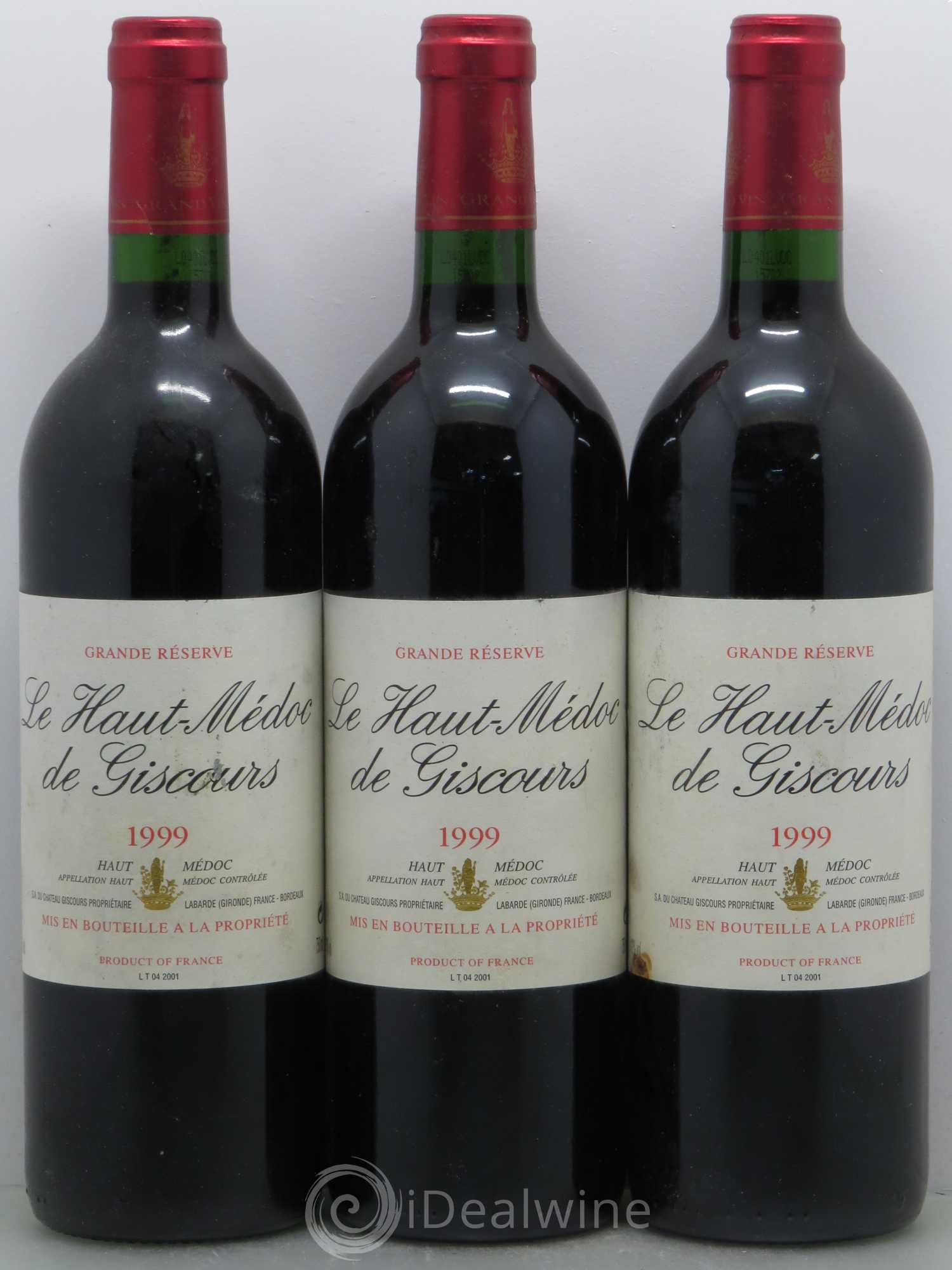 Haut-Médoc de Giscours Grande Réserve 1999 - Lot de 3 bouteilles - 0