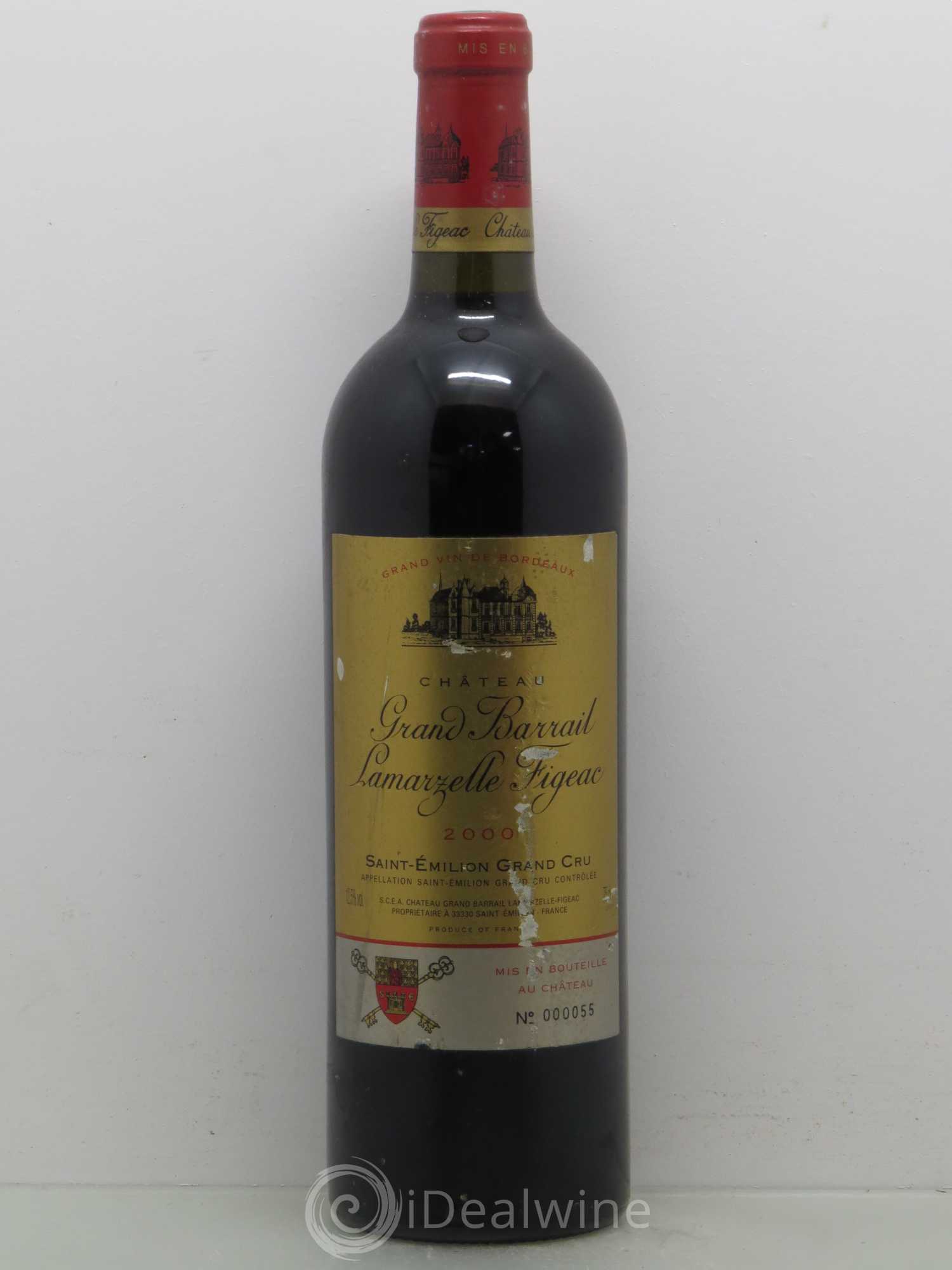 Château Grand Barrail Lamarzelle Figeac Grand Cru Classé 2000 - Lot de 1 bouteille - 0