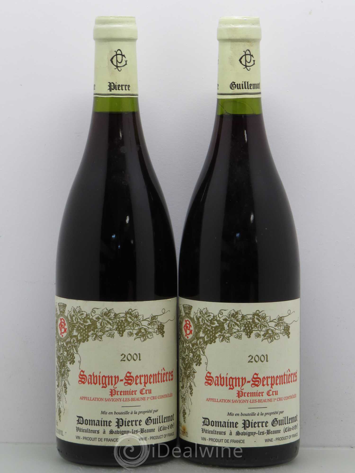 Savigny-lès-Beaune 1er Cru Serpentières Guillemot 2001 - Posten von 2 Flaschen - 0