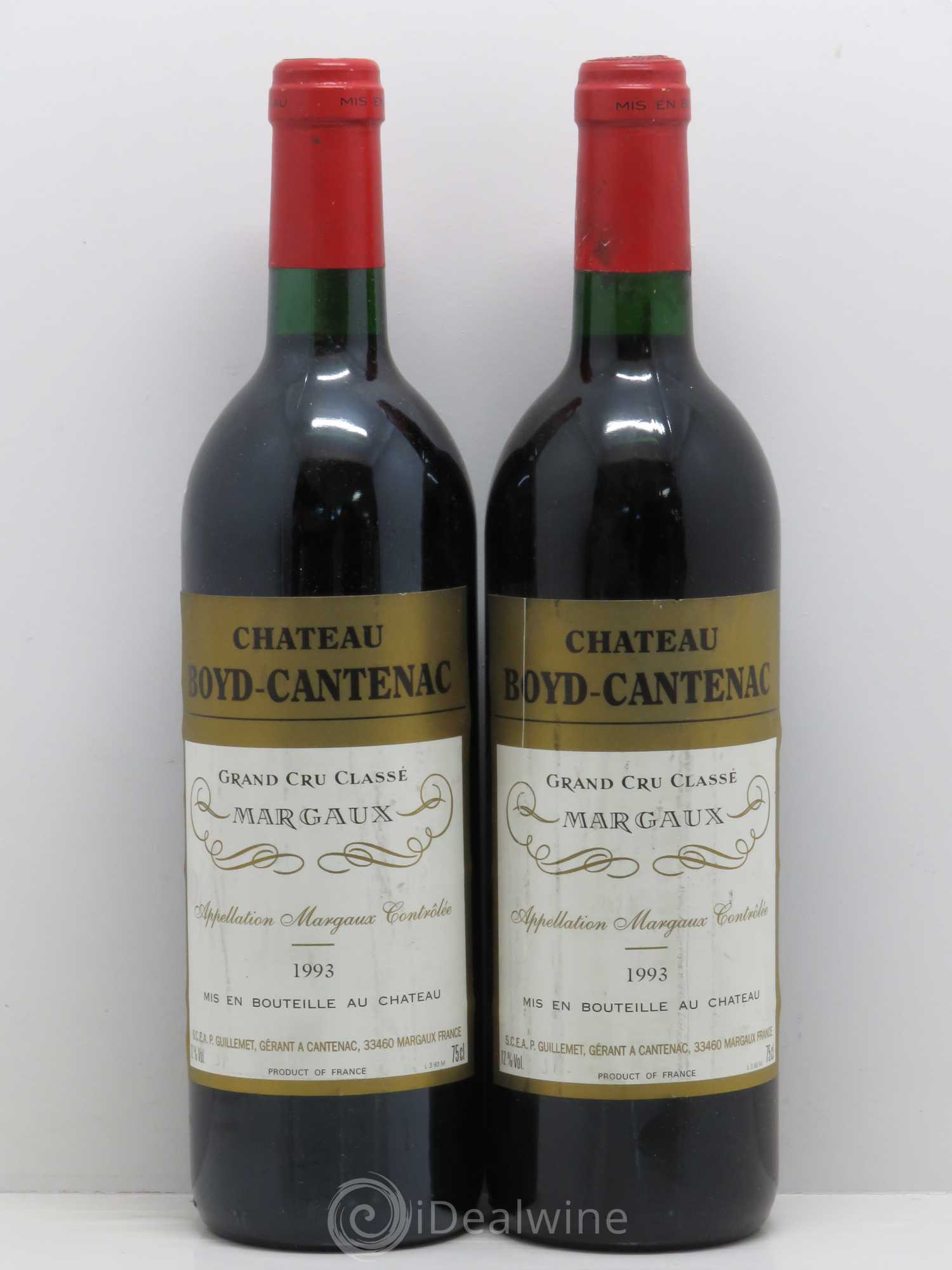 Château Boyd Cantenac 3ème Grand Cru Classé 1993 - Lot de 2 bouteilles - 0