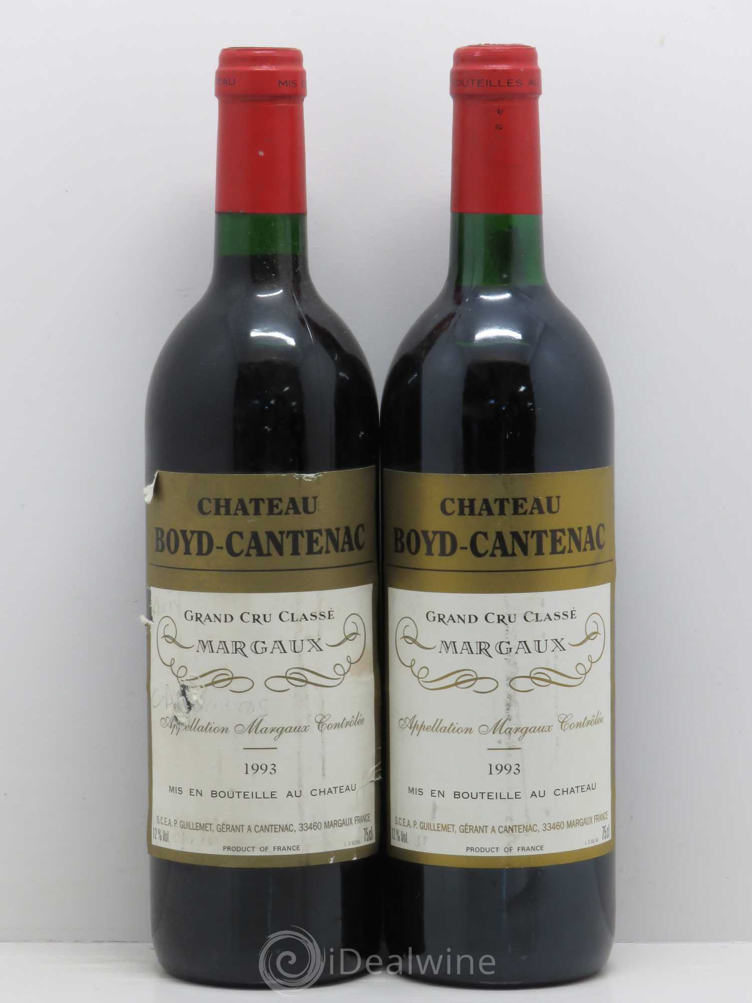 Château Boyd Cantenac 3ème Grand Cru Classé 1993 - Lot de 2 bouteilles - 0
