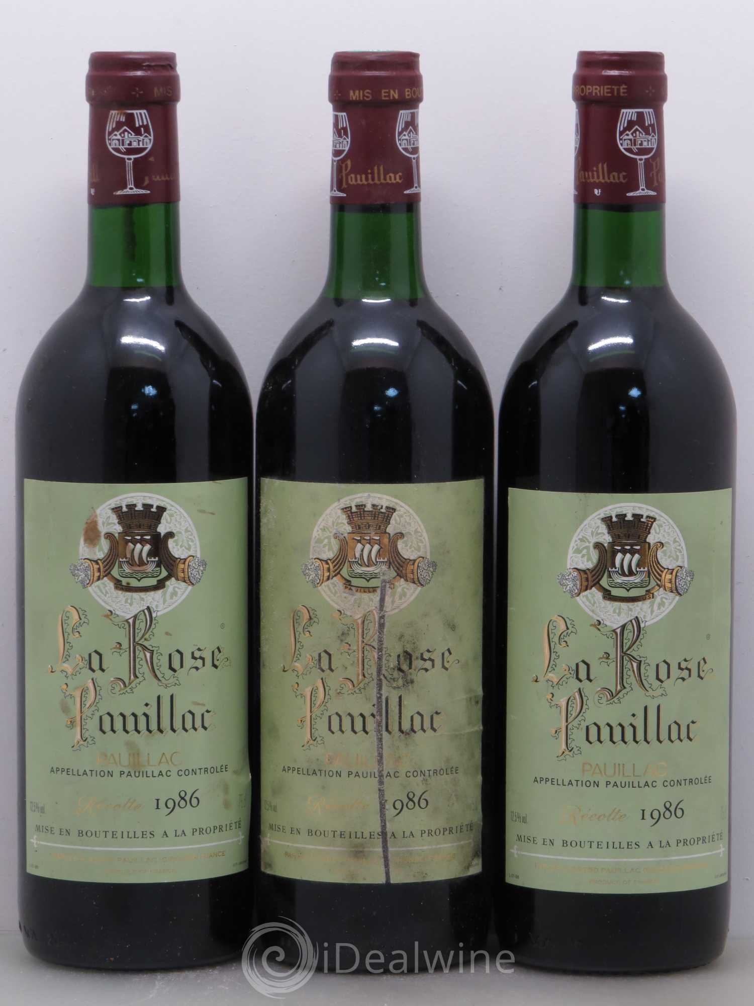 La Rose Pauillac 1986 - Lot de 3 bouteilles - 0