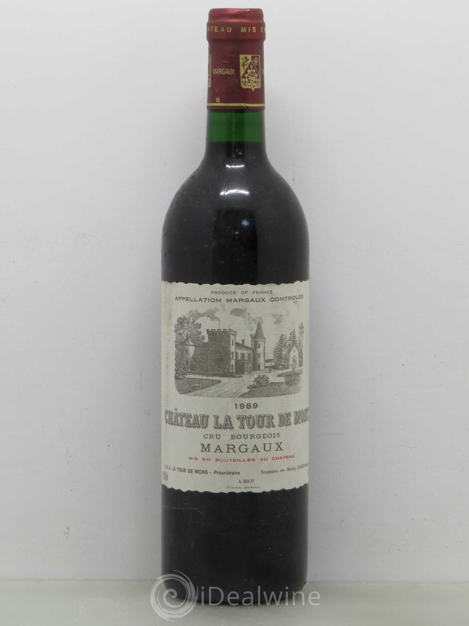 Château la Tour de Mons Cru Bourgeois 1989 - Lot de 1 bouteille - 0