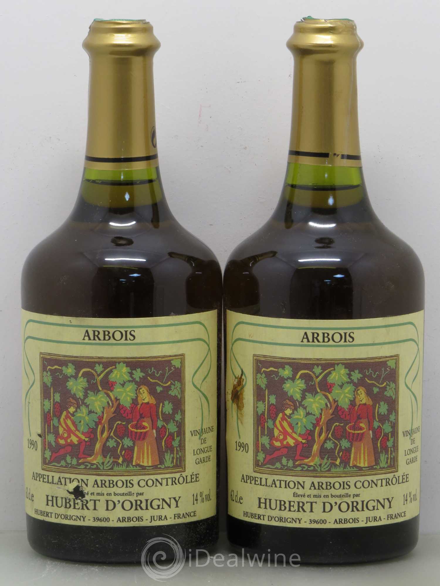Arbois Vin Jaune Hubert d'Origny 1990 - Posten von 2 Flaschen - 0