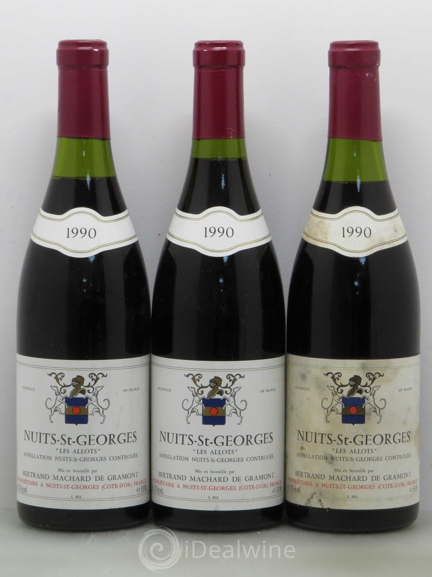 Nuits-Saint-Georges 1er Cru Machard De Gramont Aux Allots 1990 - Posten von 3 Flaschen - 0