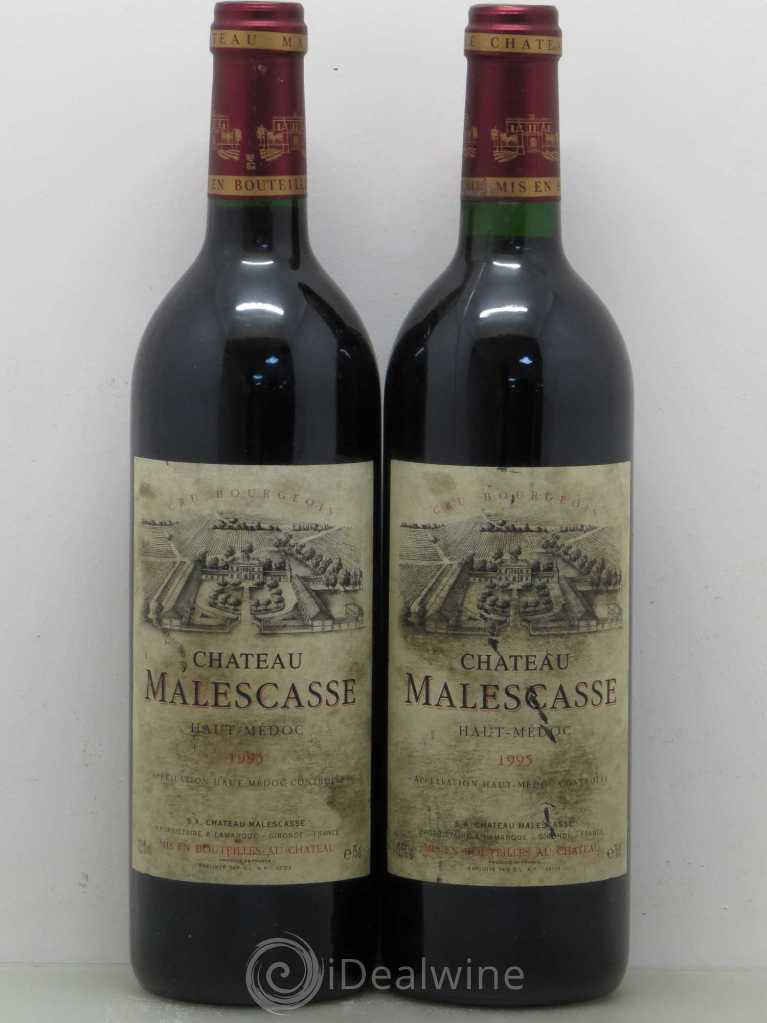 Château Malescasse Cru Bourgeois Exceptionnel 1995 - Lot de 2 bouteilles - 0