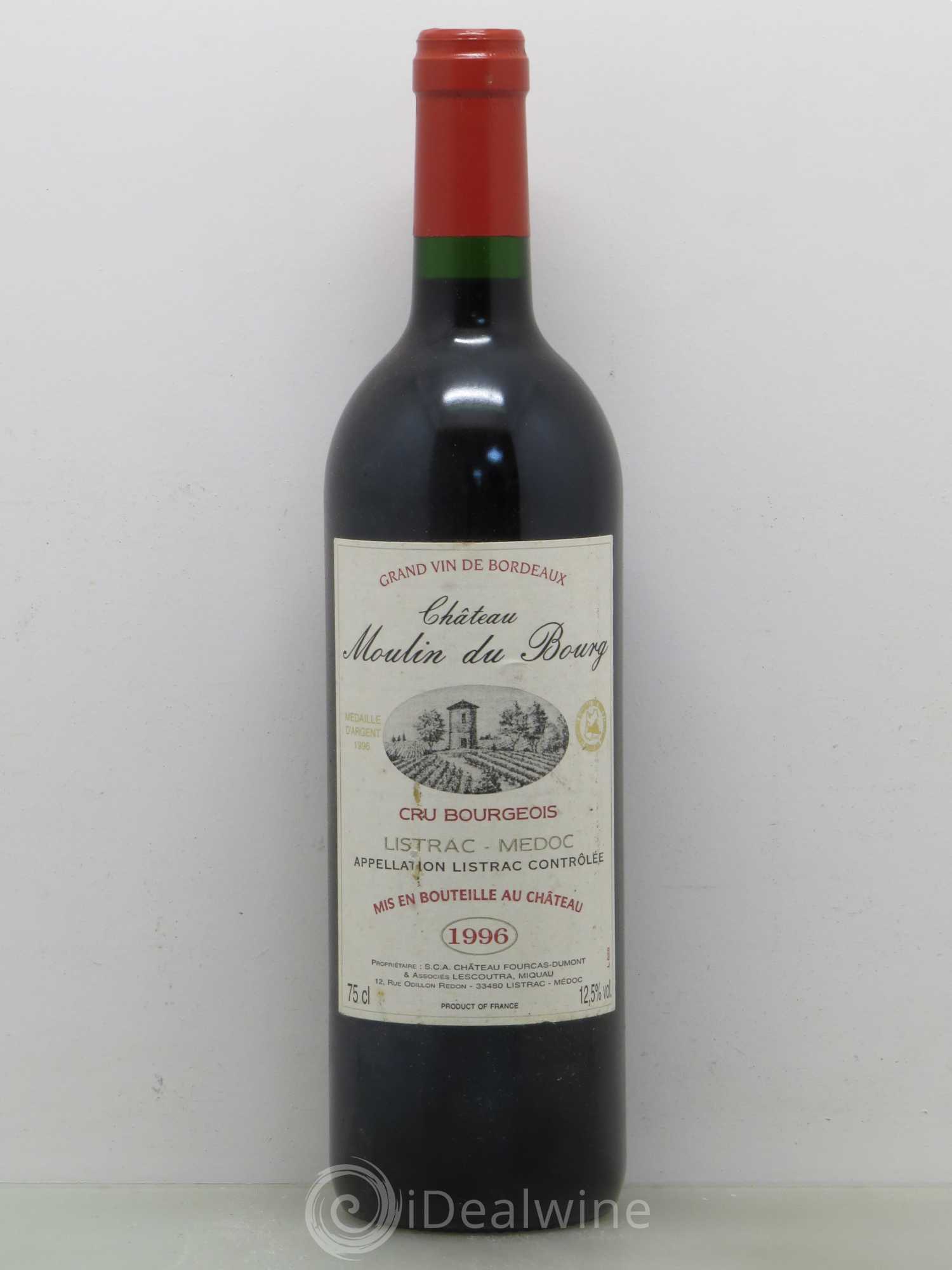 Listrac Château Moulin du Bourg (sans prix de réserve) 1996 - Posten von 1 Flasche - 0